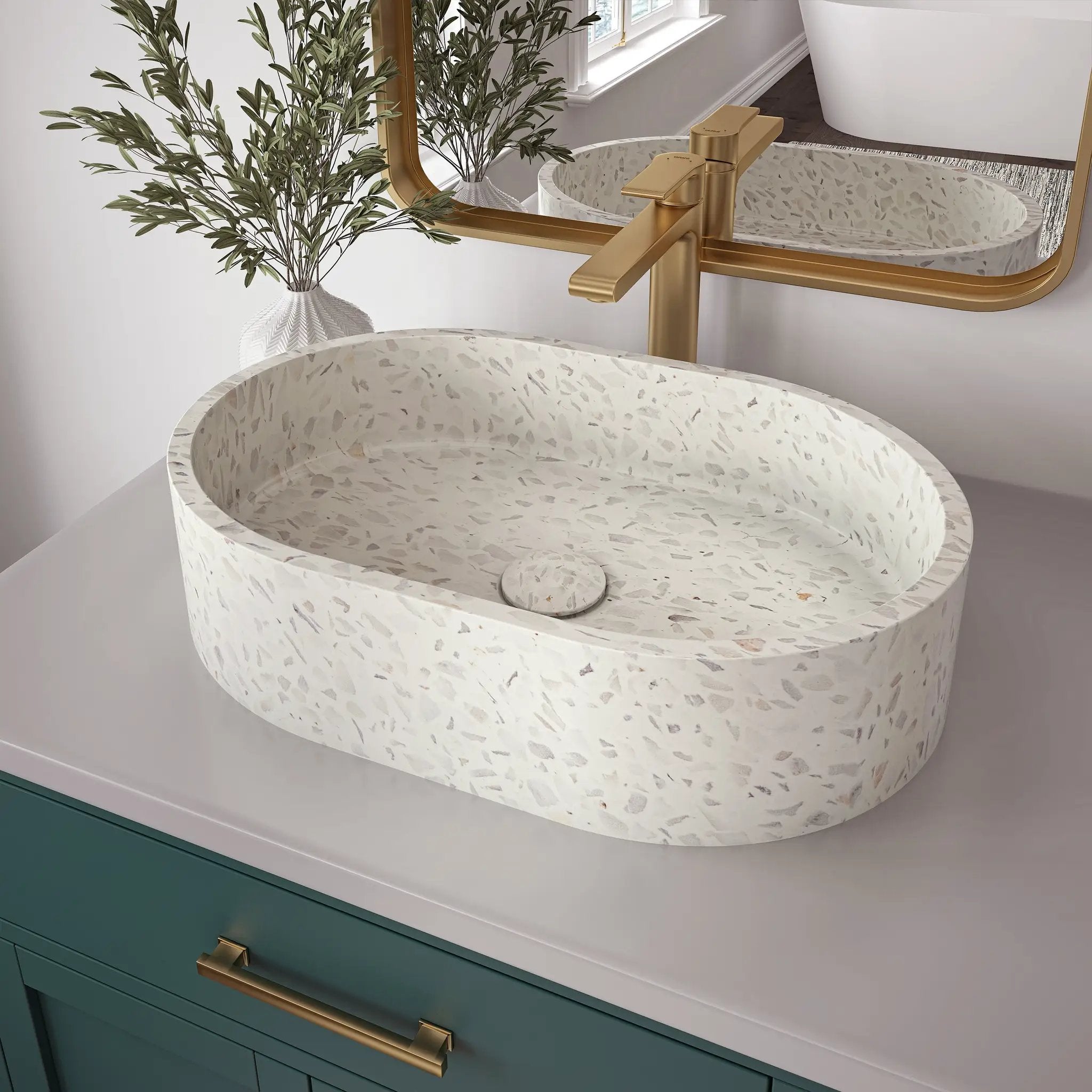 Neptune Lorna Oval Terrazzo Sink by Neptune