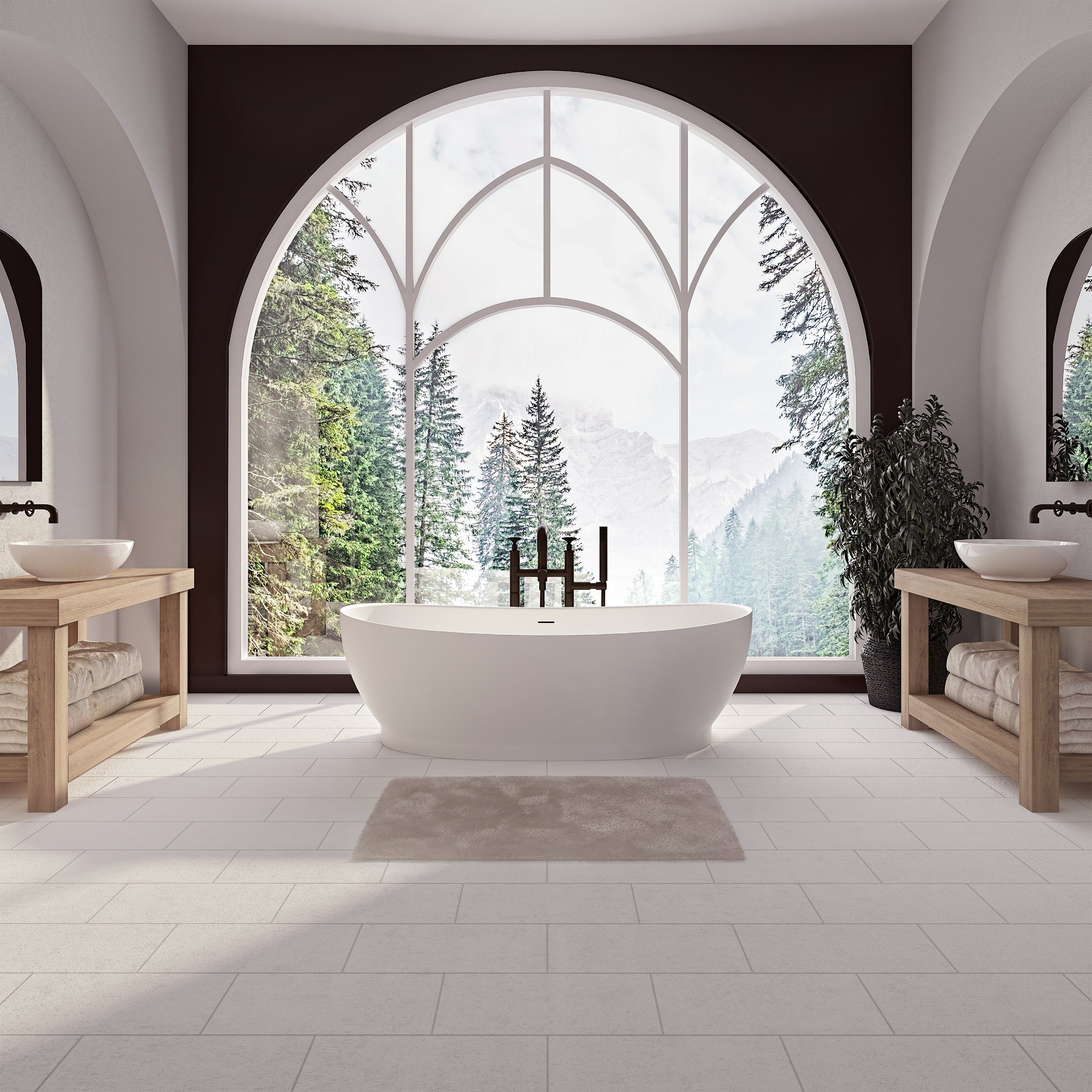matte white bathtub