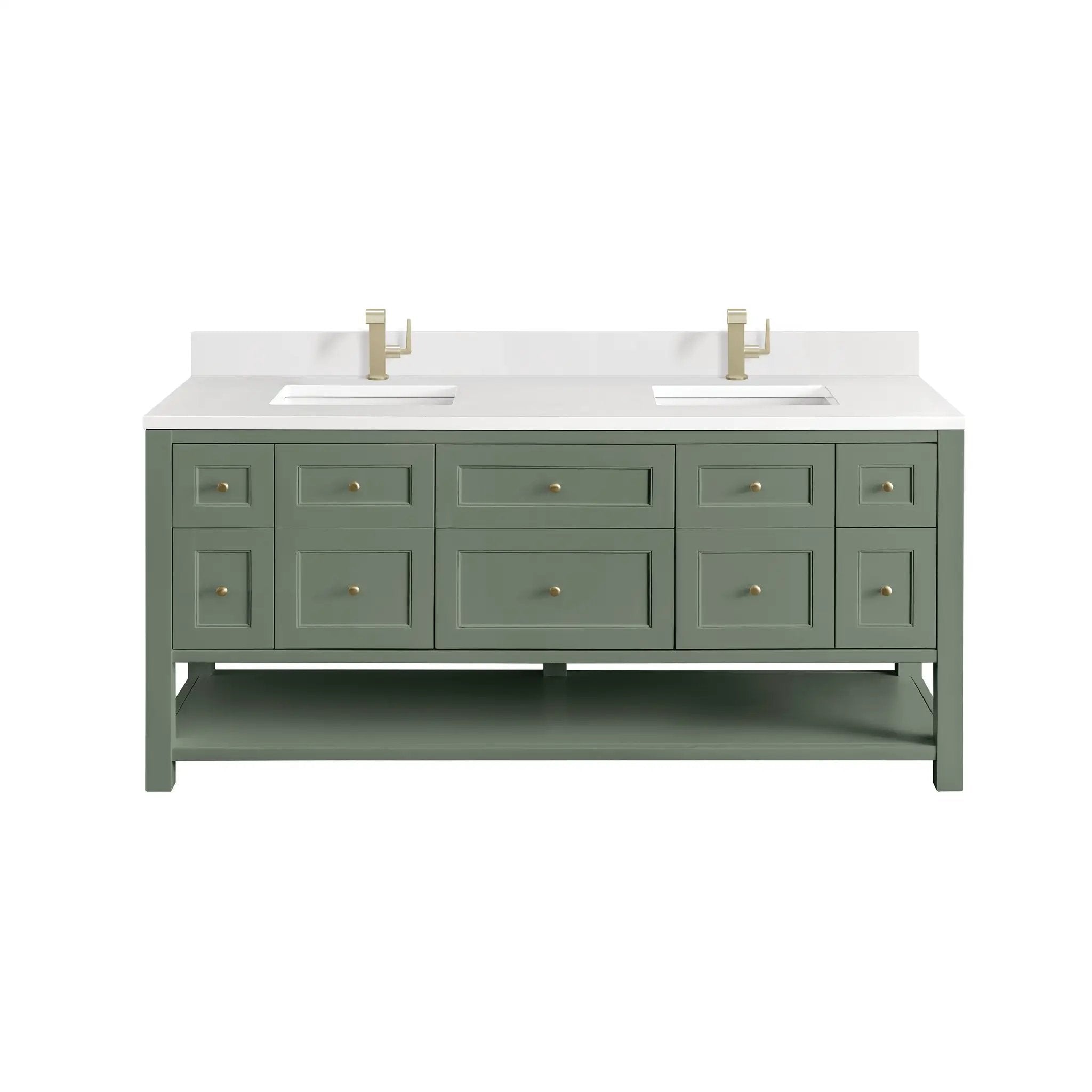 James Martin Breckenridge 72" Double Vanity Set - Smokey Celadon by James Martin Vanities