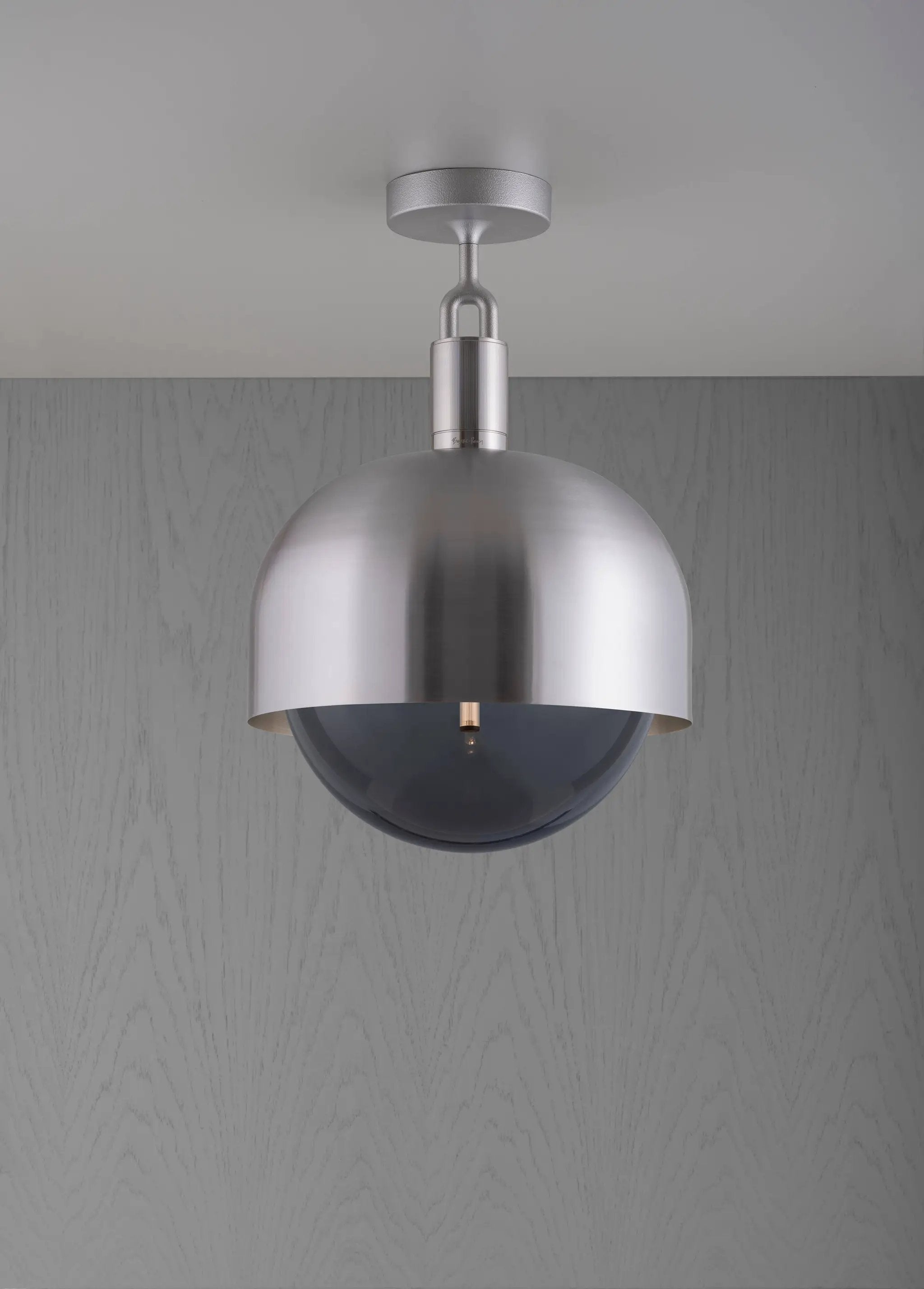 Buster + Punch Forked Ceiling Light Shade Smoked Globe Large by Buster + Punch