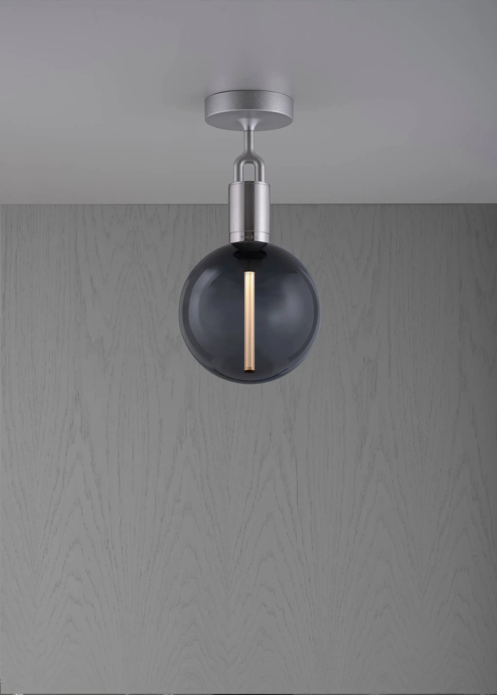 Buster + Punch Forked Ceiling Light Smoked Globe Medium by Buster + Punch