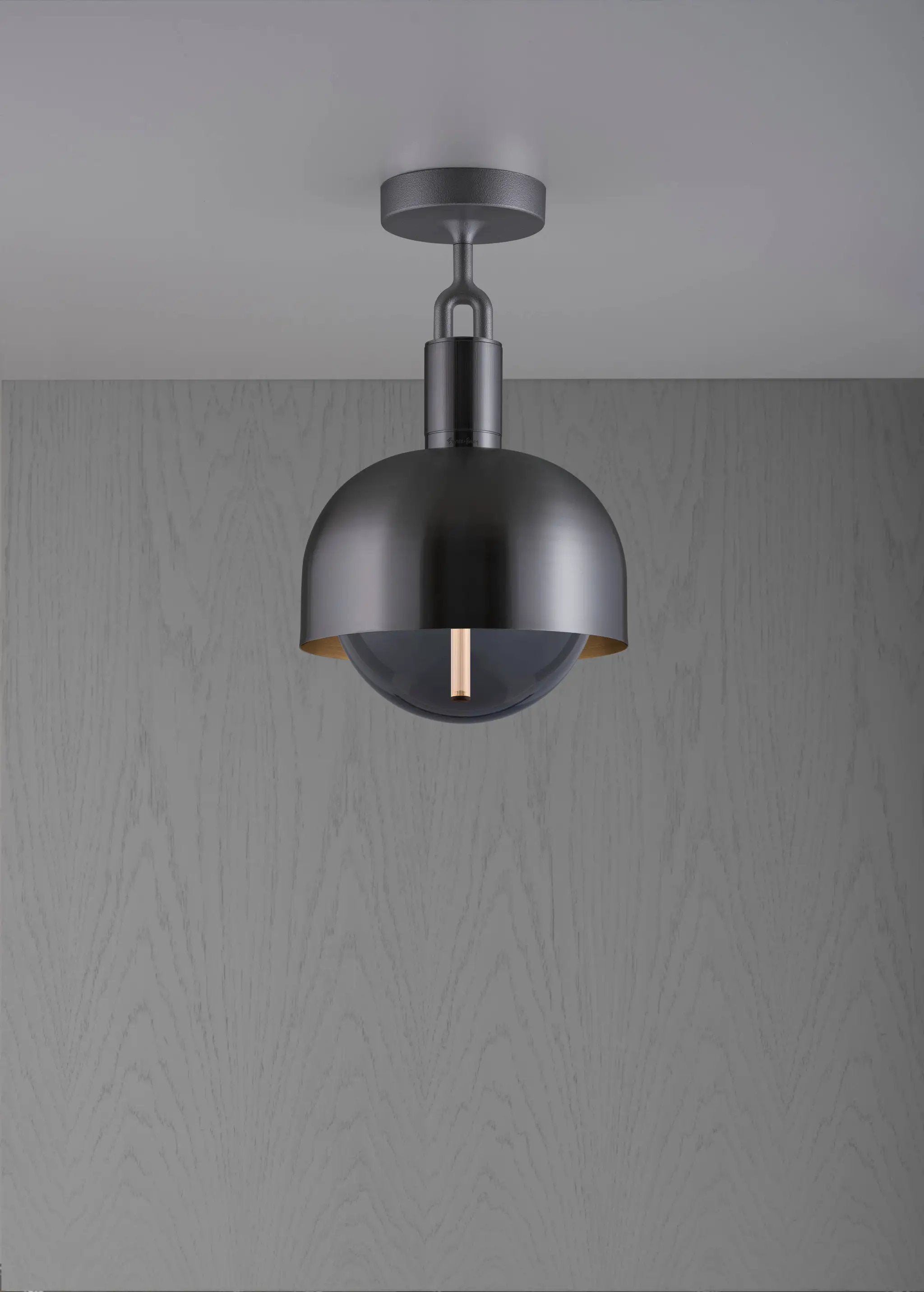 Buster + Punch Forked Ceiling Light Shade Smoked Globe Medium by Buster + Punch