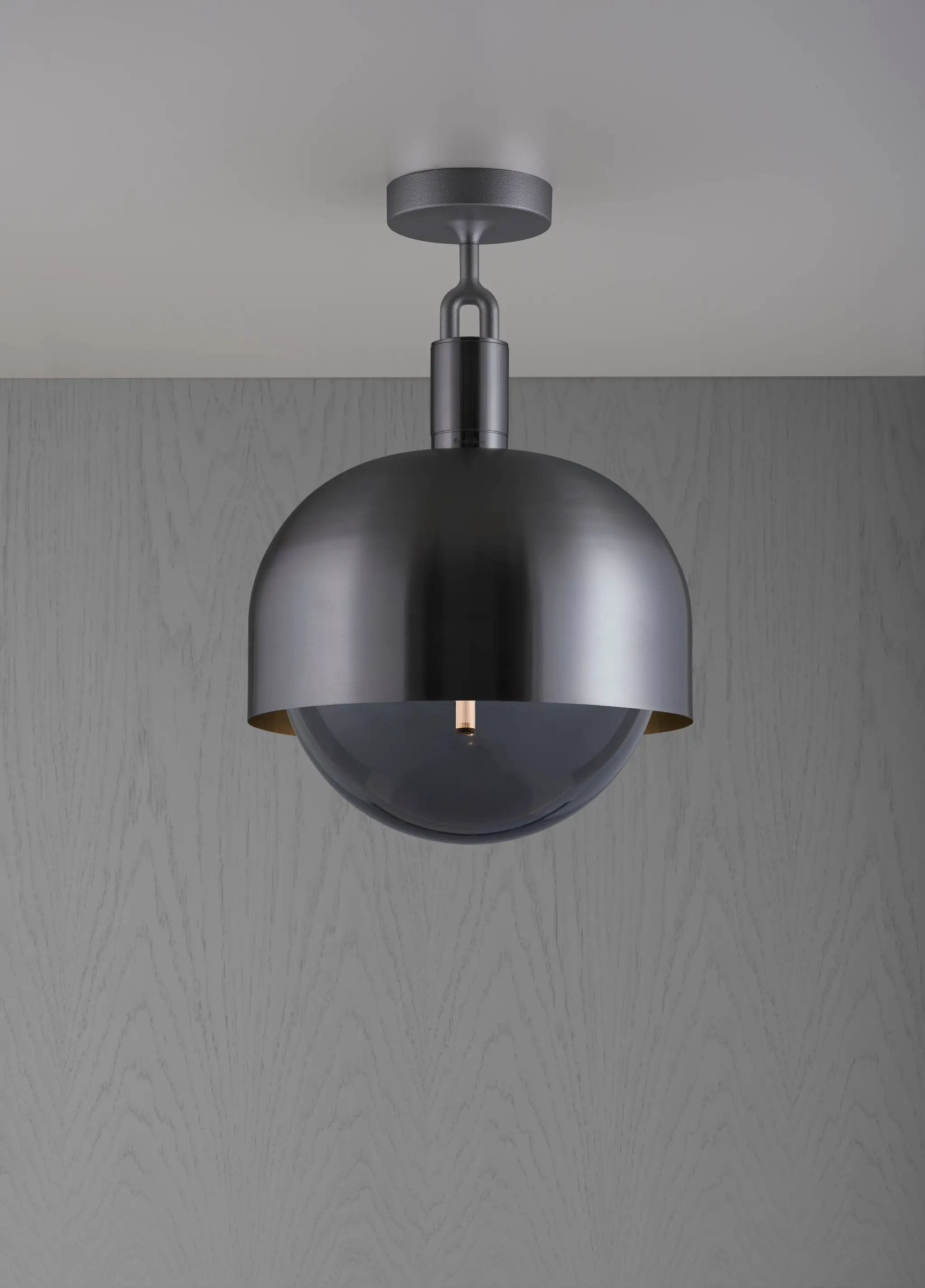 Buster + Punch Forked Ceiling Light Shade Smoked Globe Large by Buster + Punch