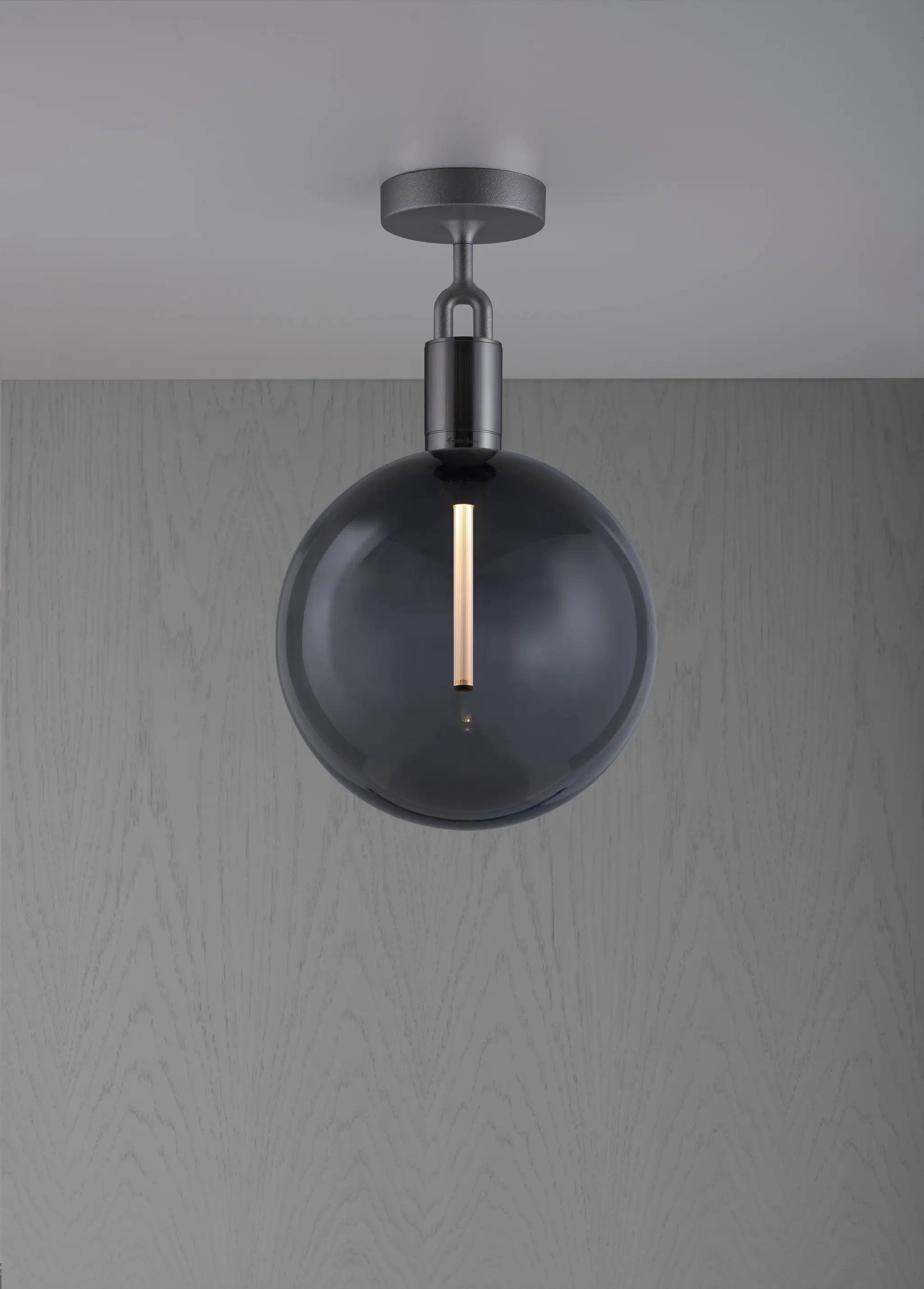 Buster + Punch Forked Ceiling Light Smoked Globe Large by Buster + Punch