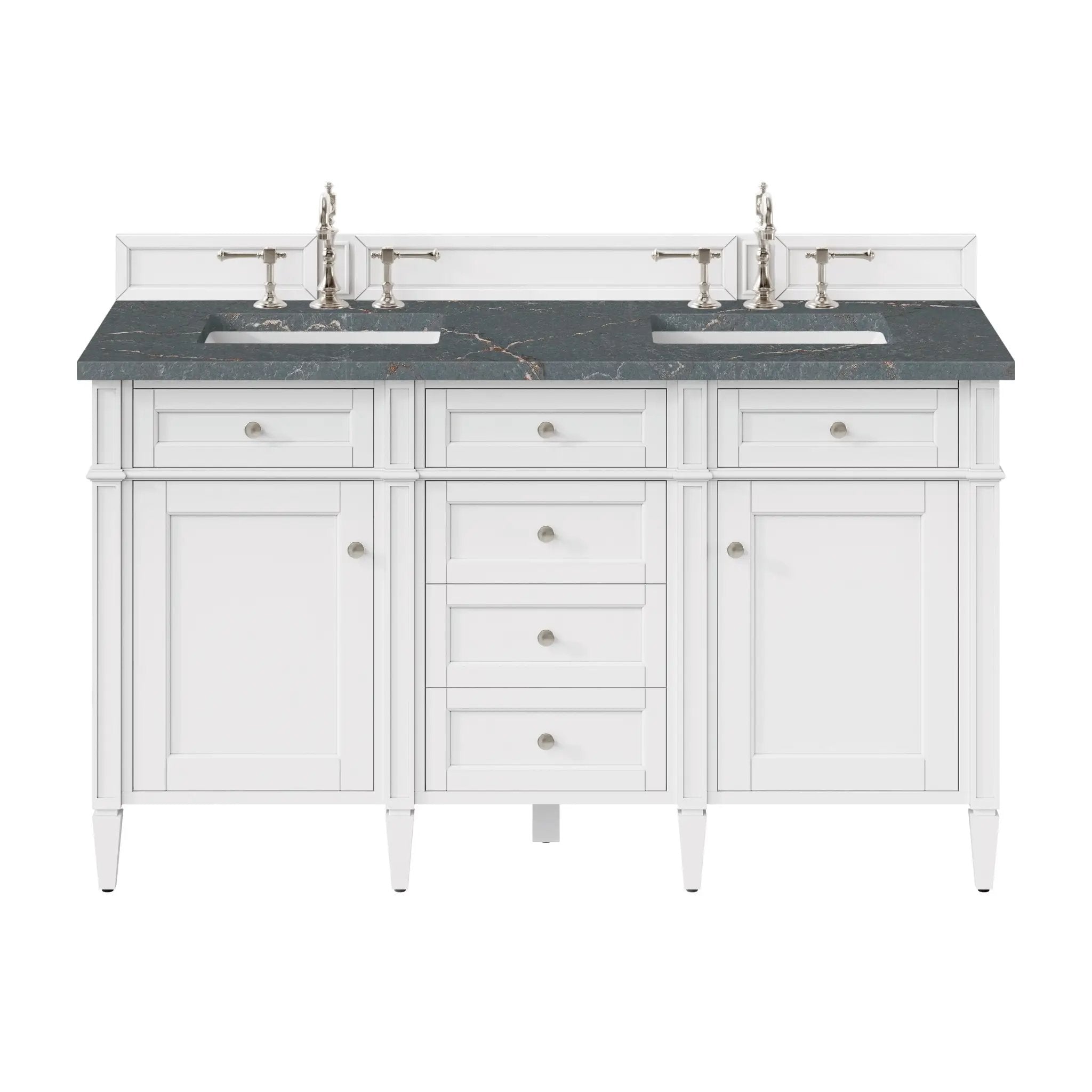 James Martin Brittany 60" Double Vanity Set - Bright White by James Martin Vanities