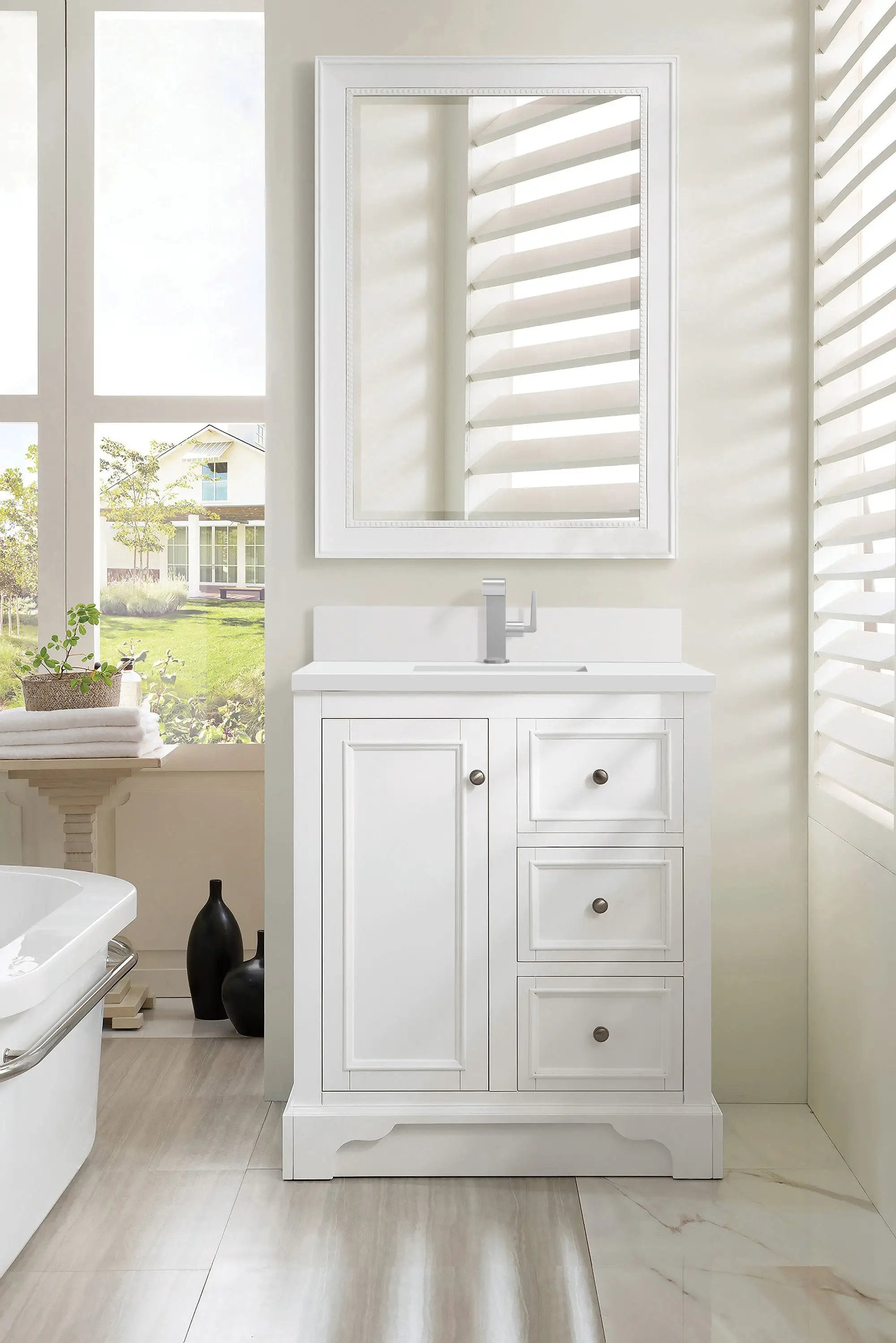 bright white vanity