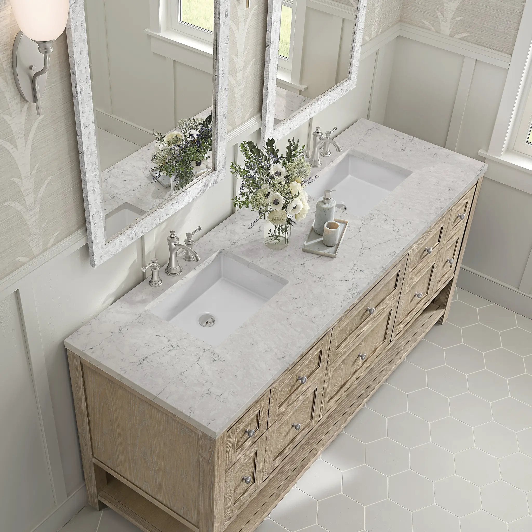whitewashed oak vanity
