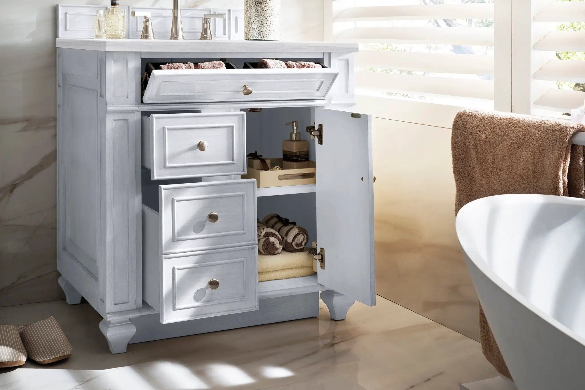 bright white vanity