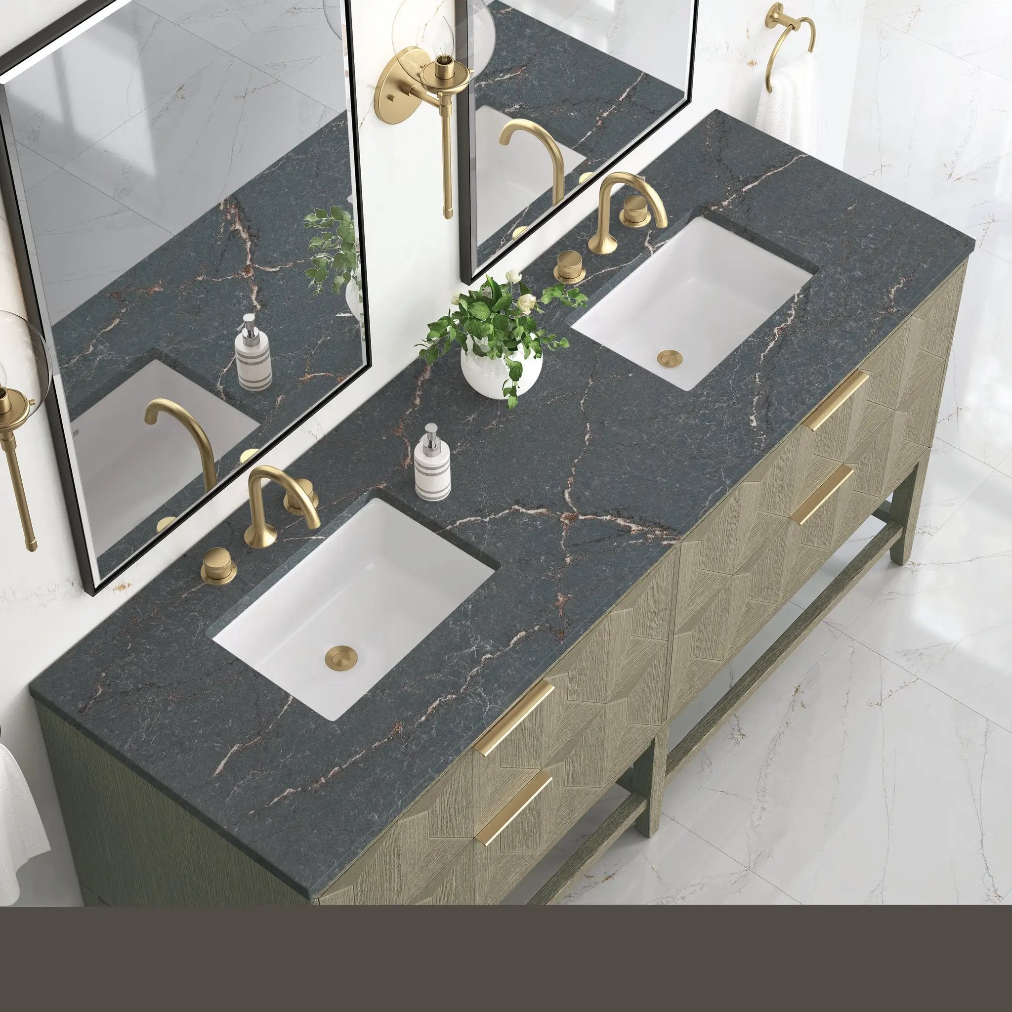 pebble oak vanity