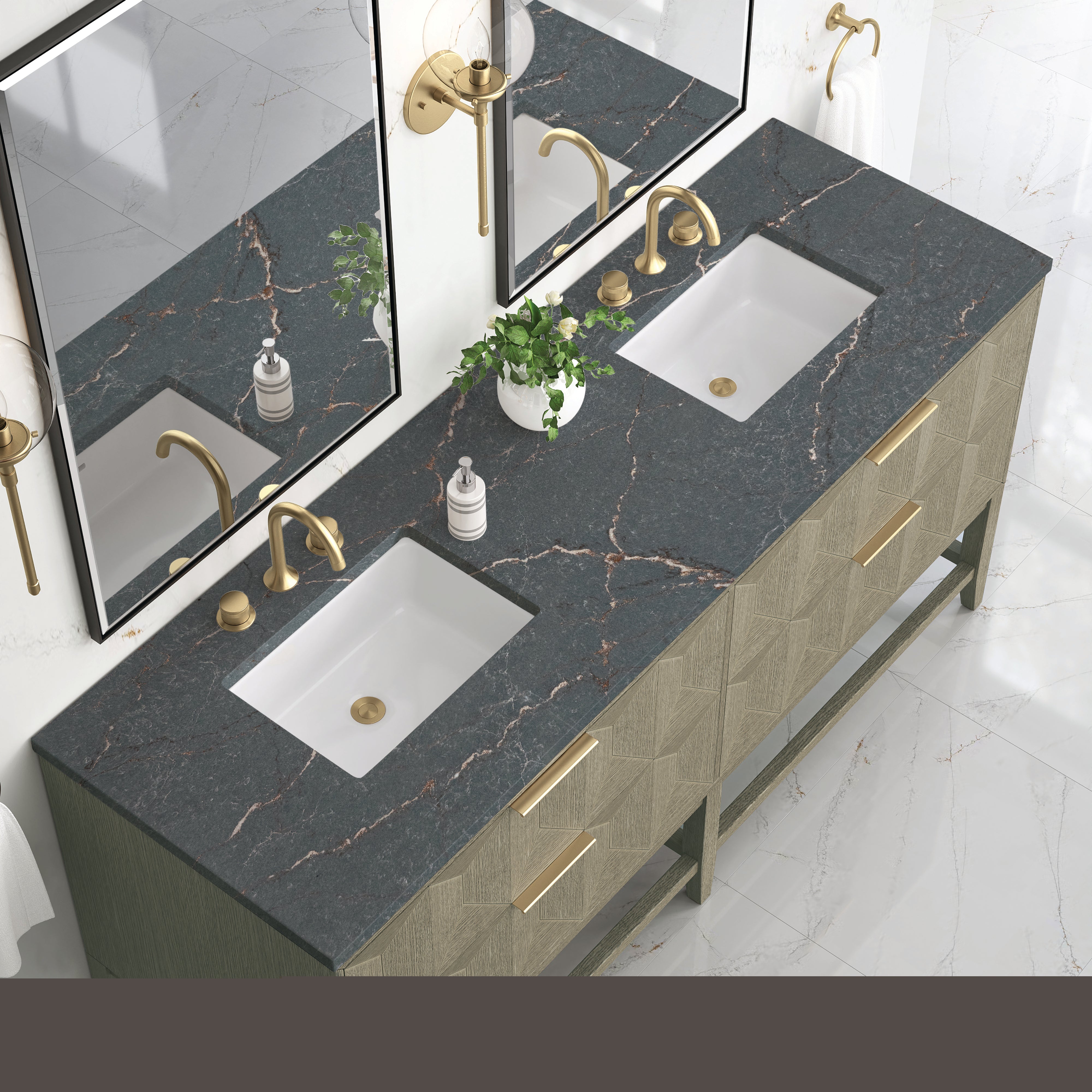 pebble oak vanity