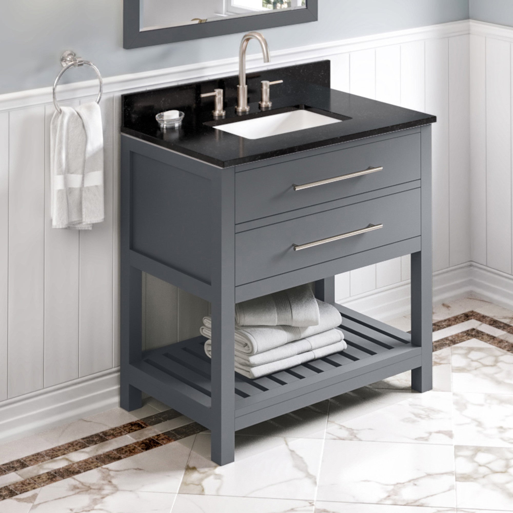 Jeffrey Alexander 36" Wavecrest Vanity Set