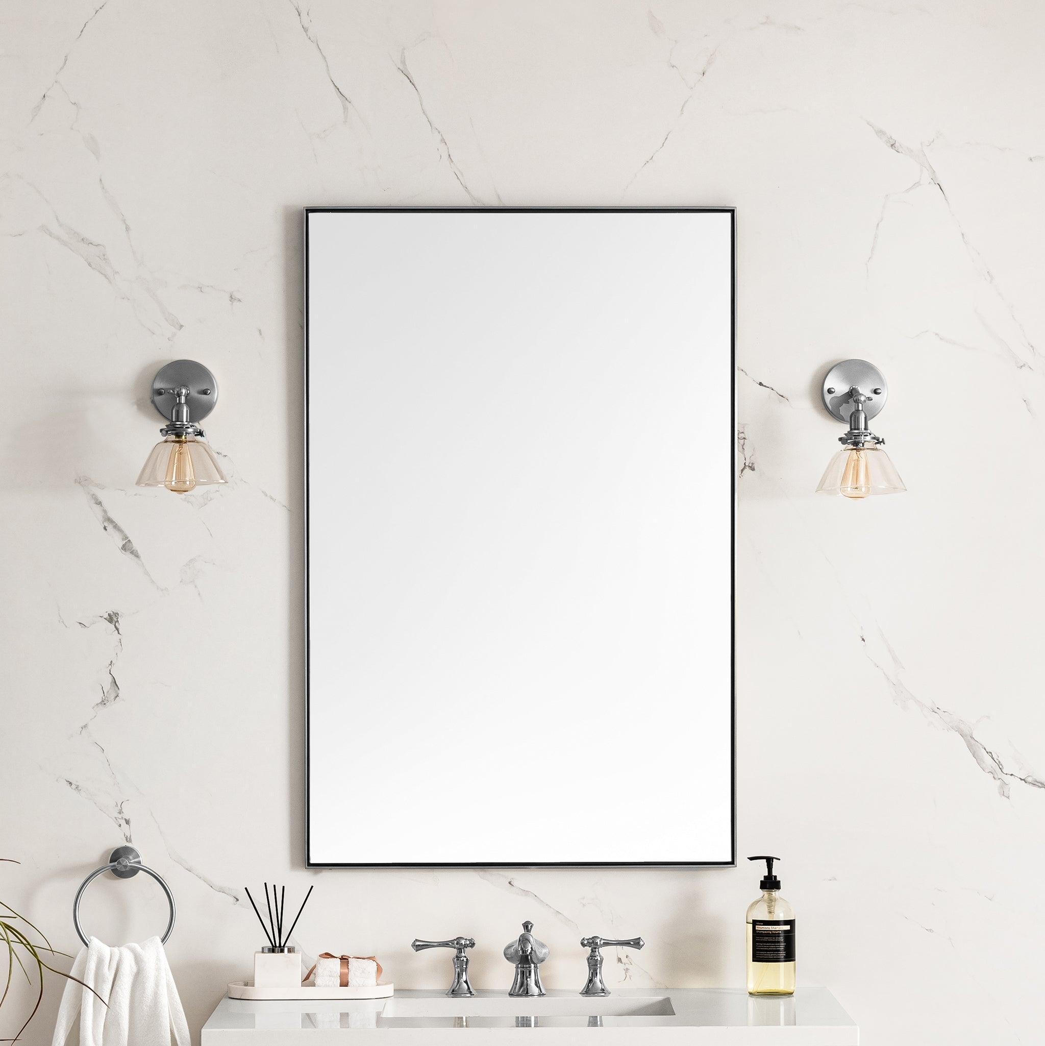 satin nickel mirror