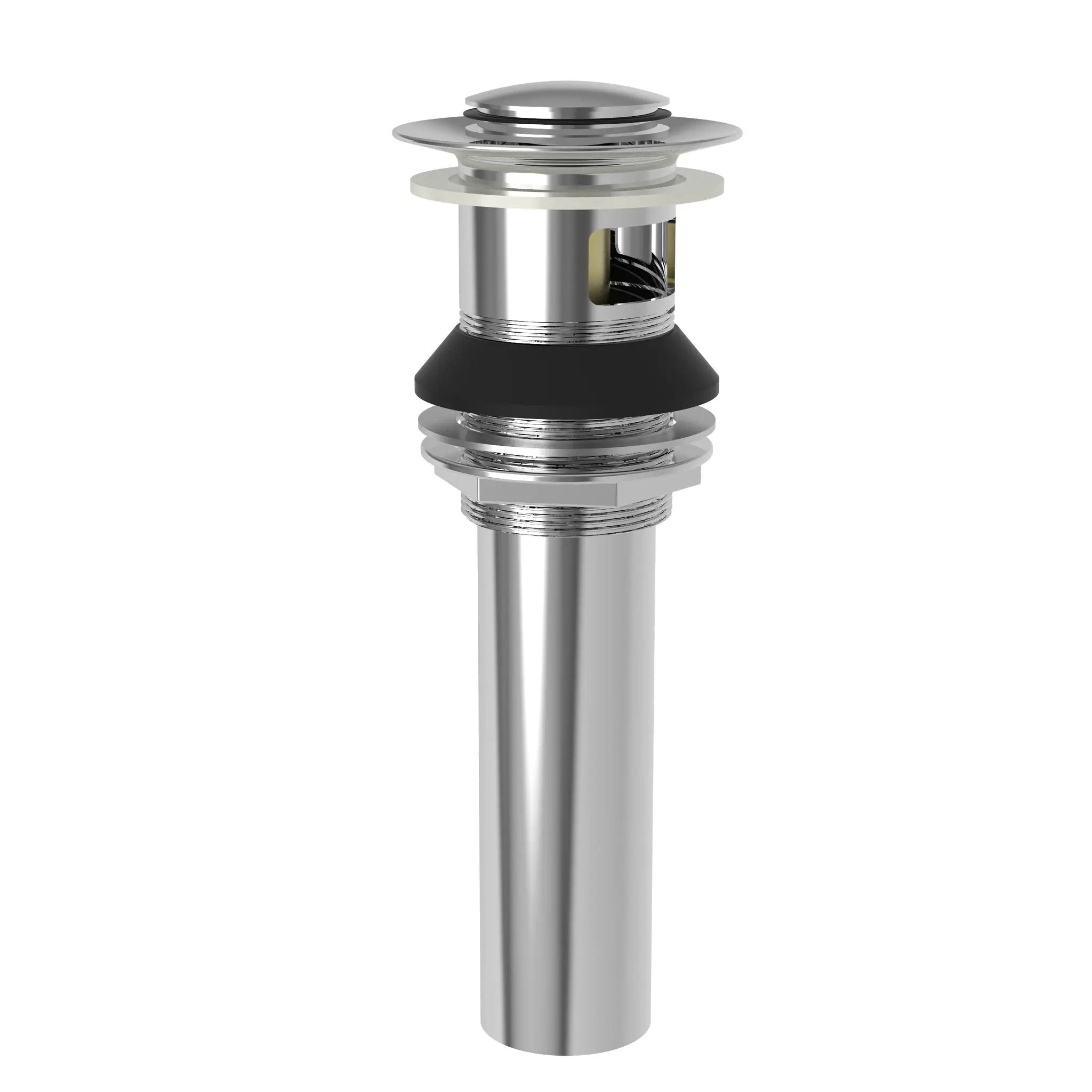 polished chrome lavatory drain