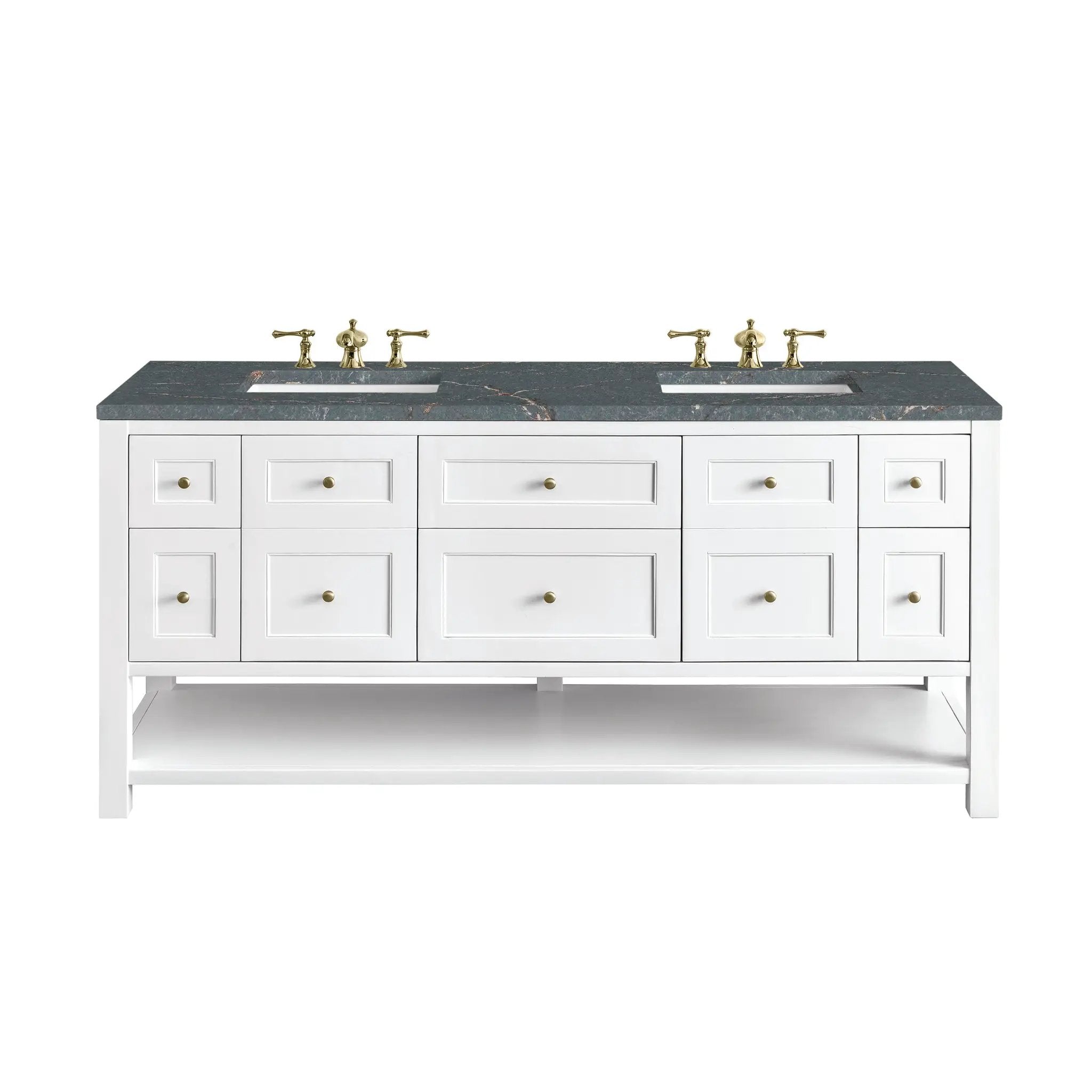James Martin Breckenridge 72" Double Vanity Set - Bright White by James Martin Vanities