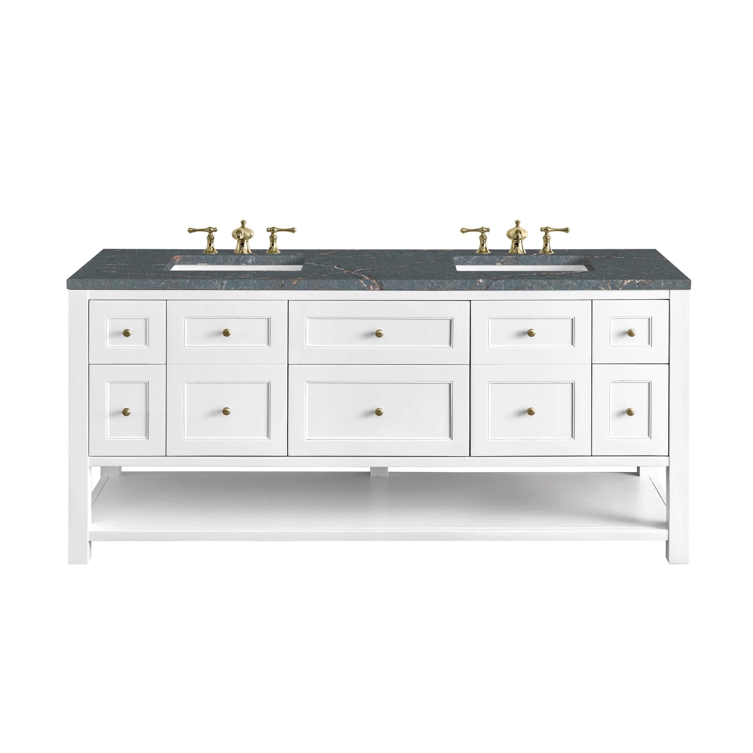 James Martin Vanities Breckenridge 72" Double Vanity - Bright White