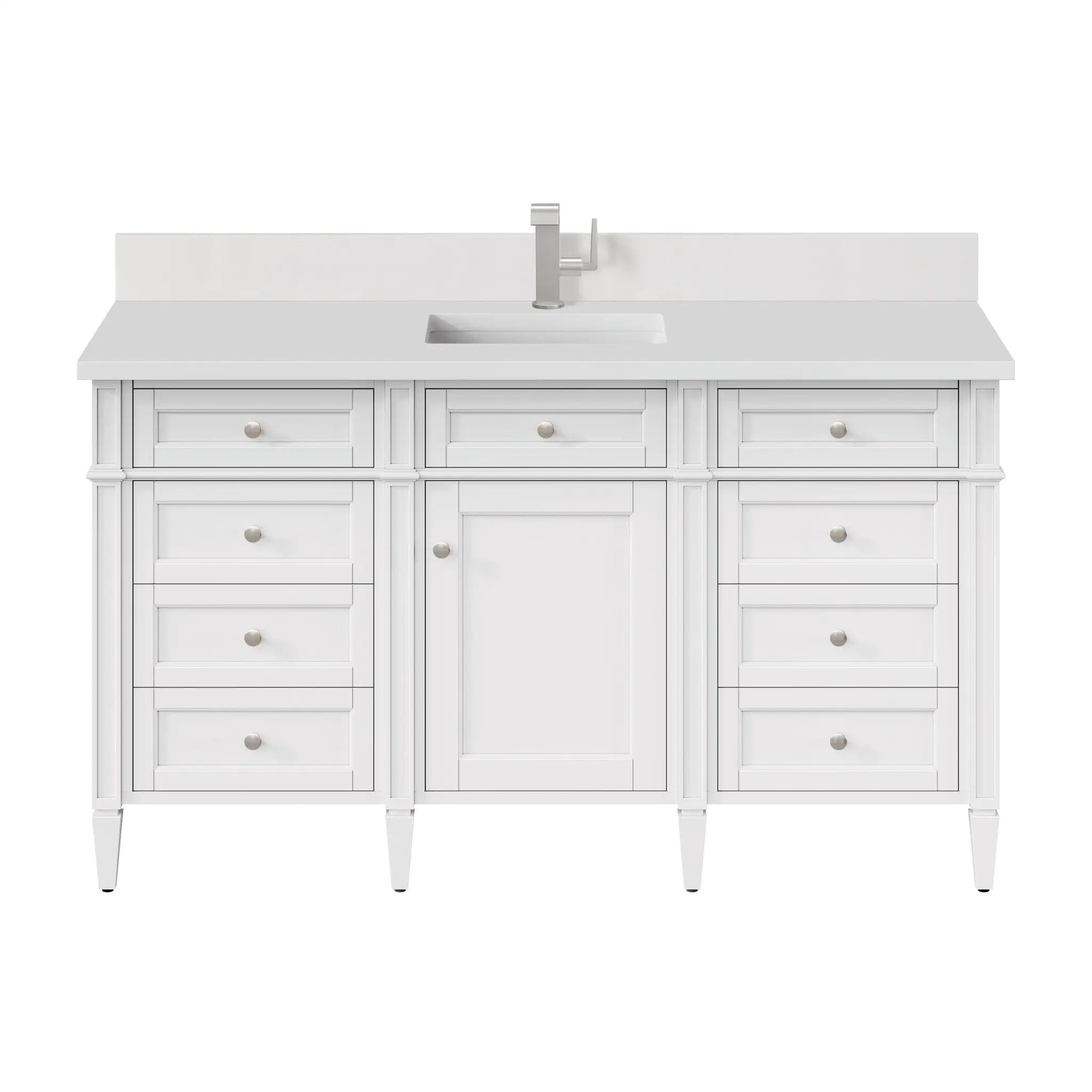 James Martin Brittany 60" Single Vanity Set - Bright White by James Martin Vanities