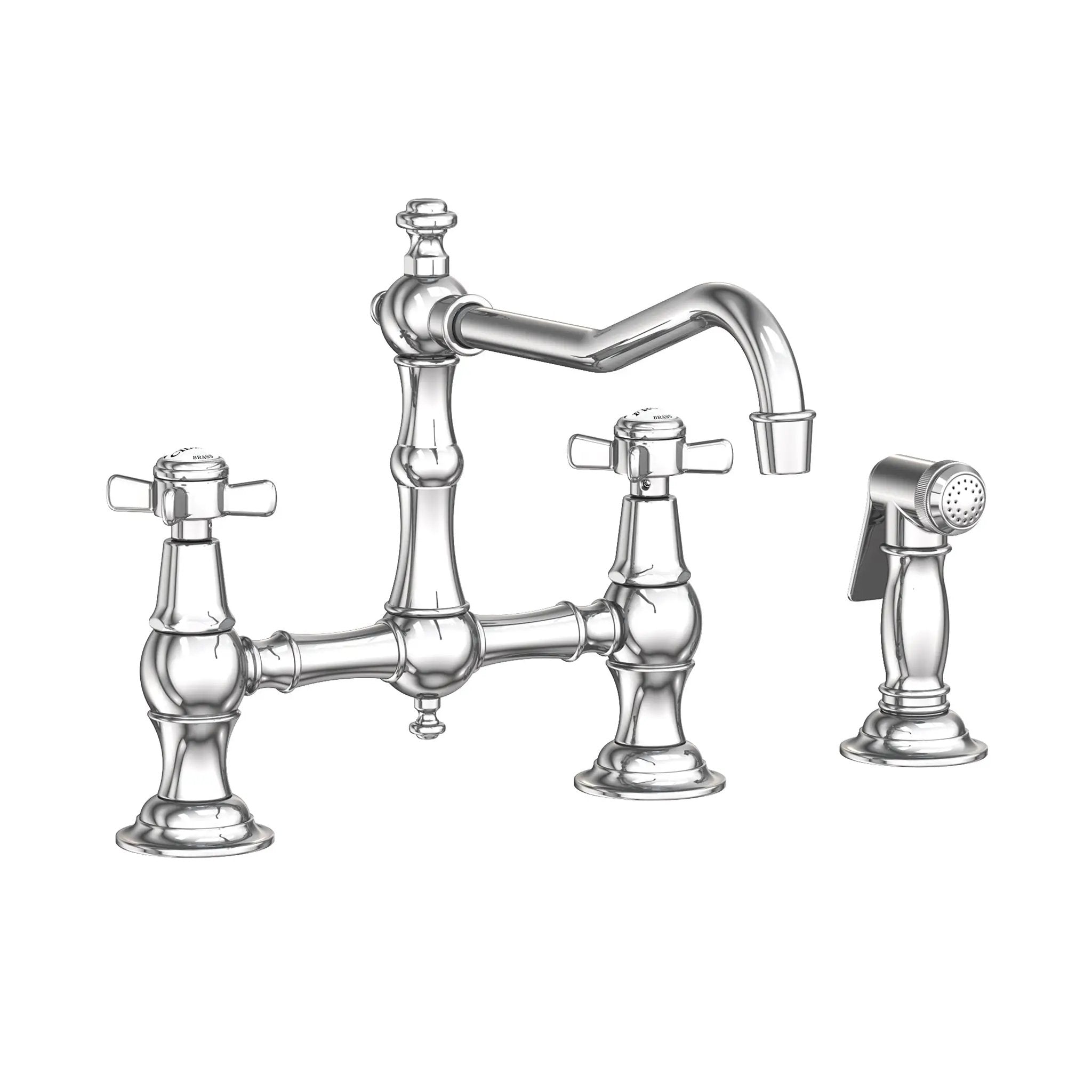 polished chrome bridge faucet