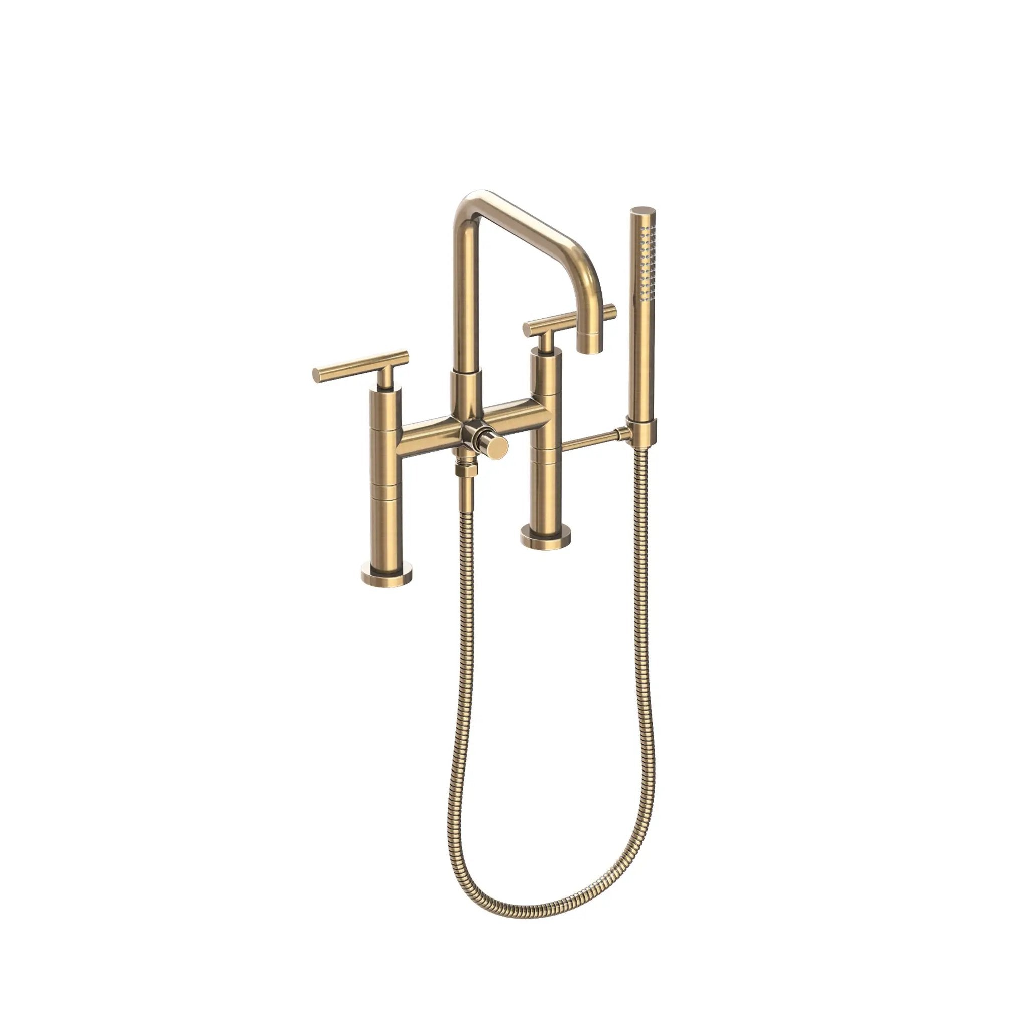 Newport Brass East Square Exposed Tub & Hand Shower Set - Deck Mount by Newport Brass