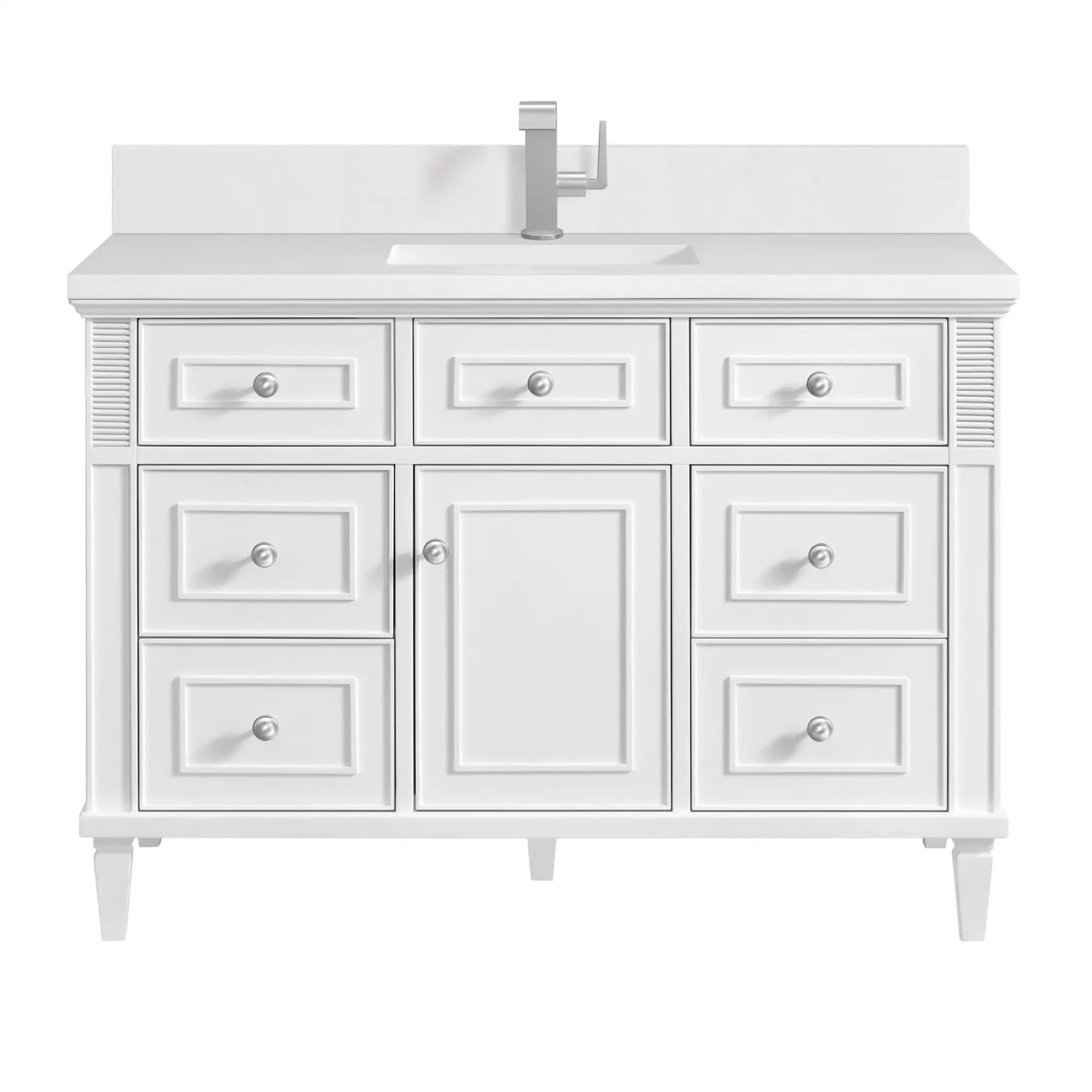 James Martin Lorelai 48" Single Vanity Set - Bright White by James Martin Vanities