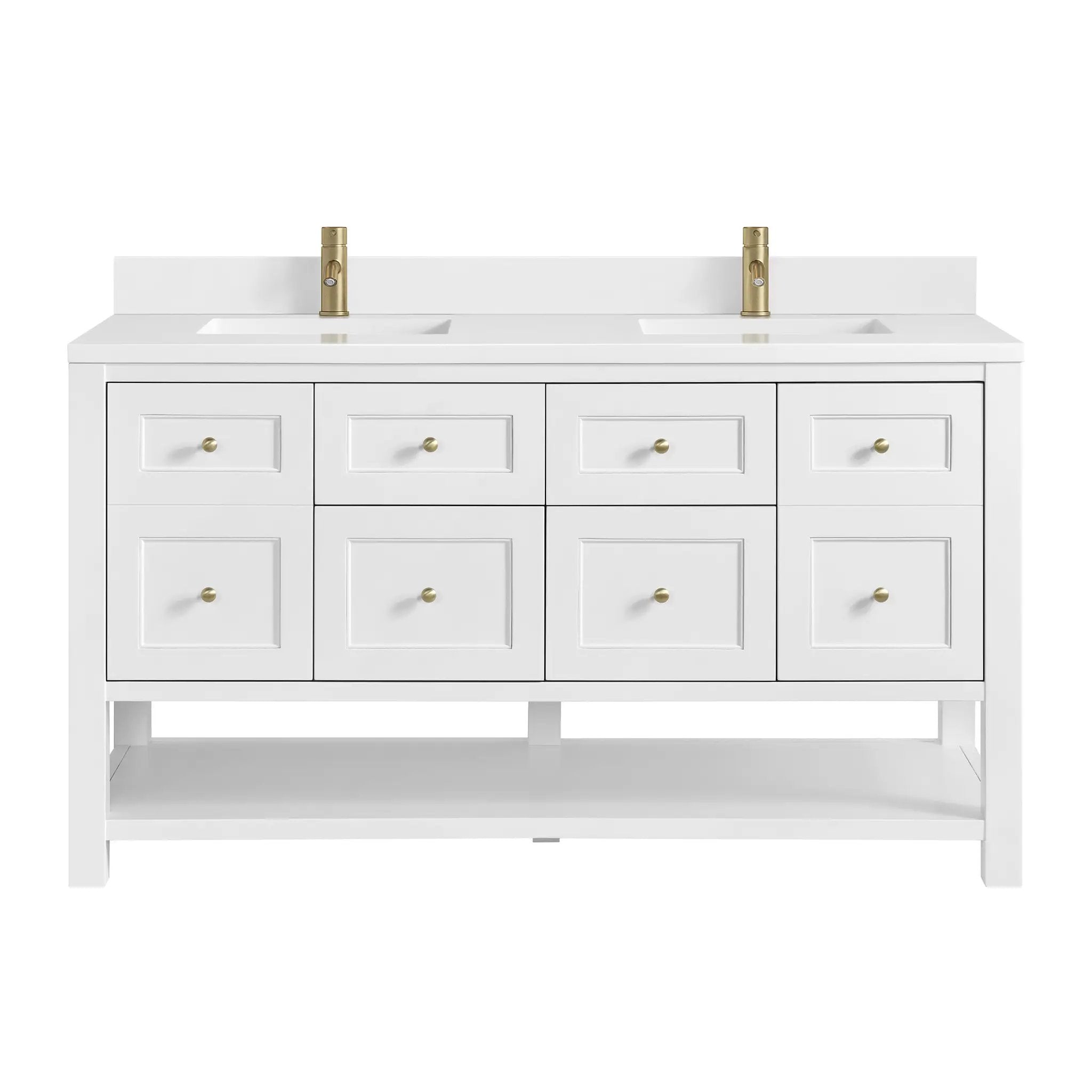 James Martin Breckenridge 60" Double Vanity Set - Bright White by James Martin Vanities