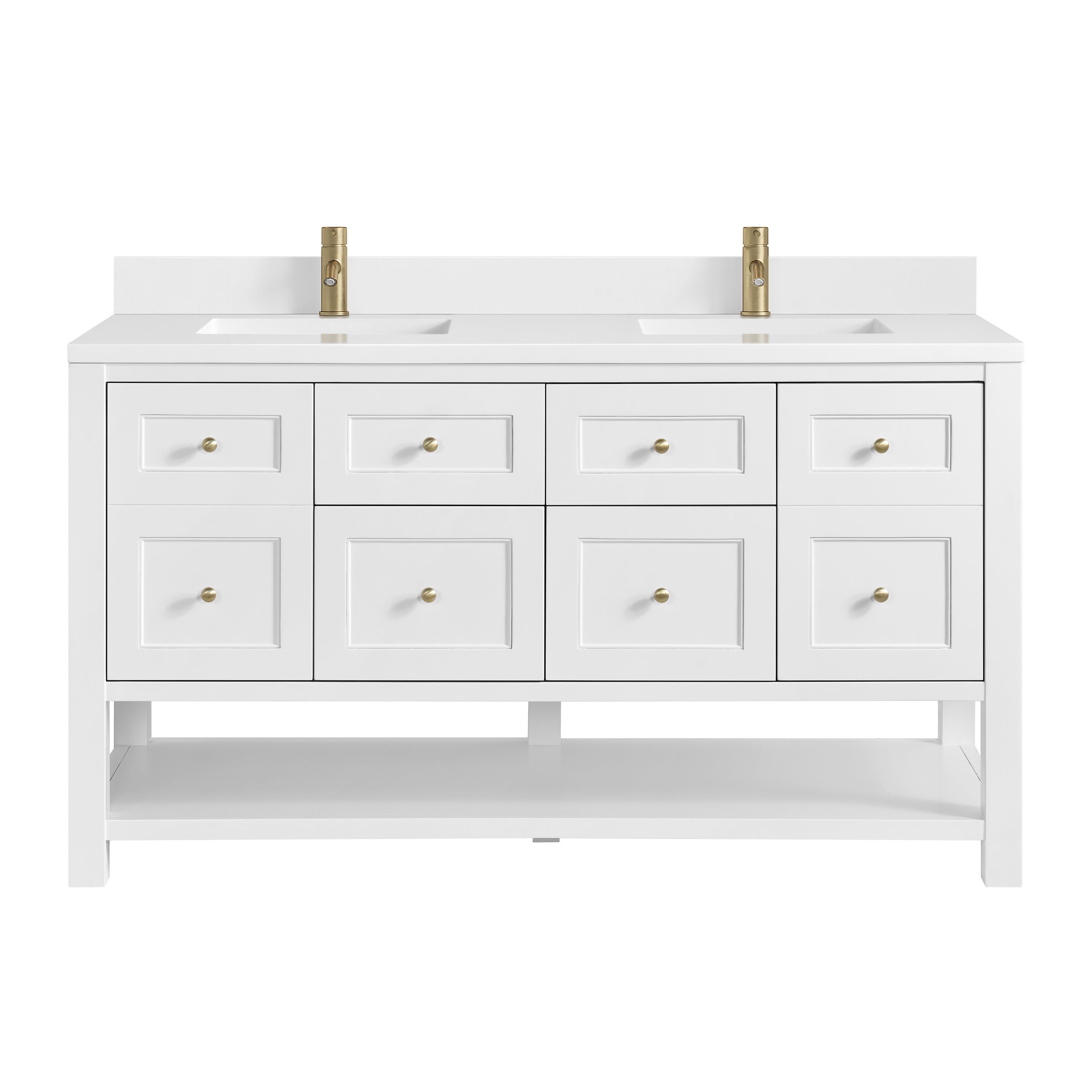James Martin Vanities Breckenridge 60" Double Vanity - Bright White
