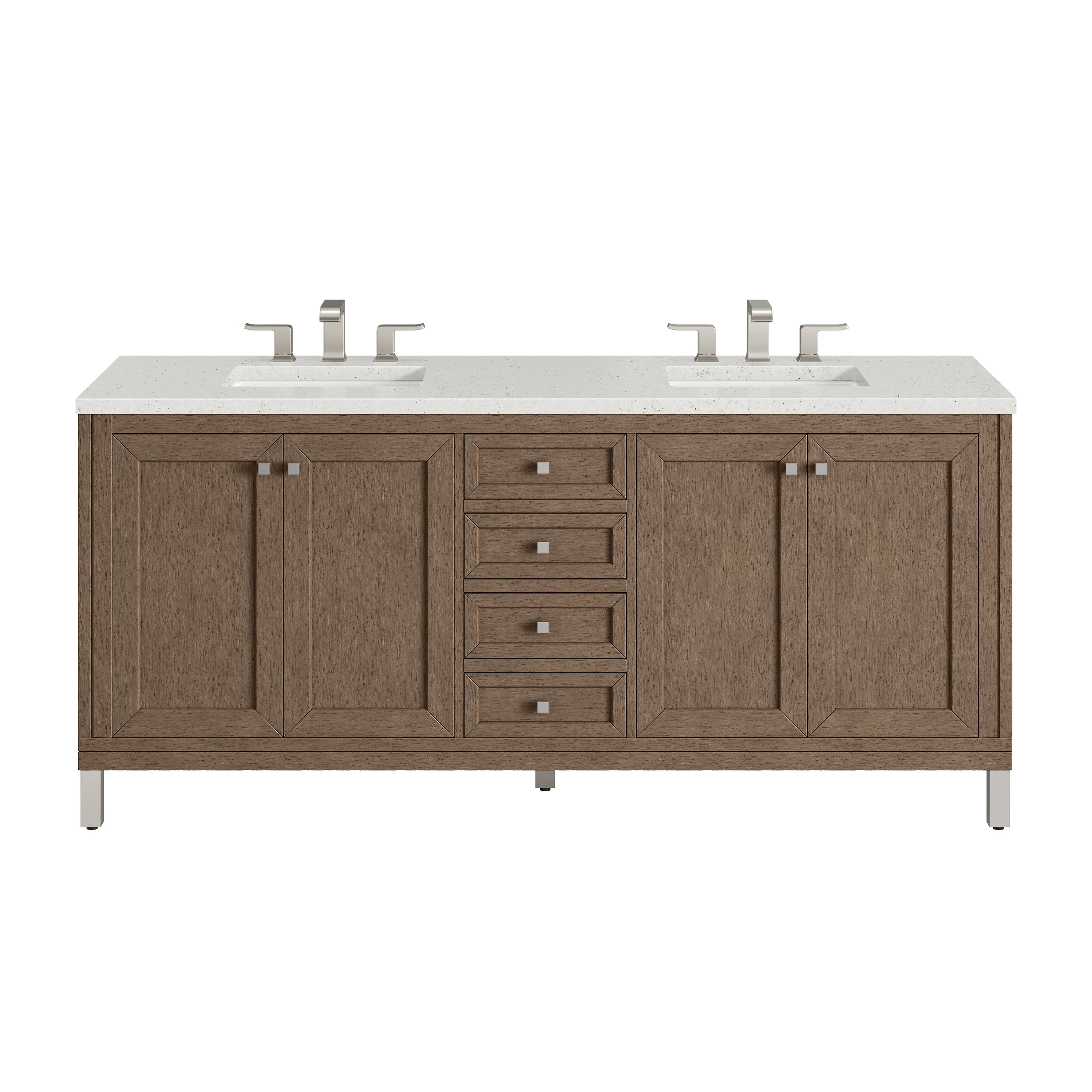 James Martin Vanities Chicago 72" Double Vanity - Whitewashed Walnut