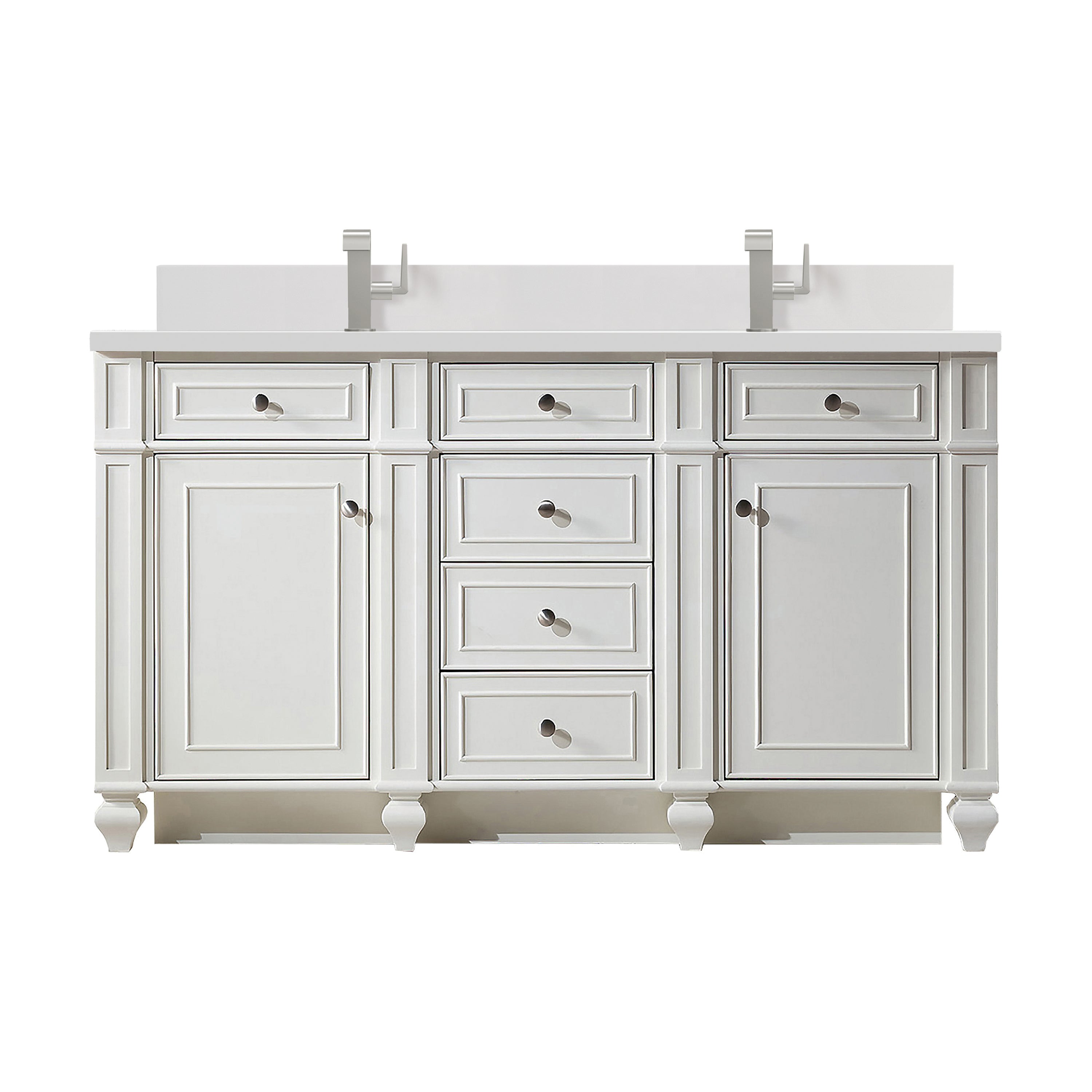 James Martin Vanities Bristol 60" Double Vanity - Bright White