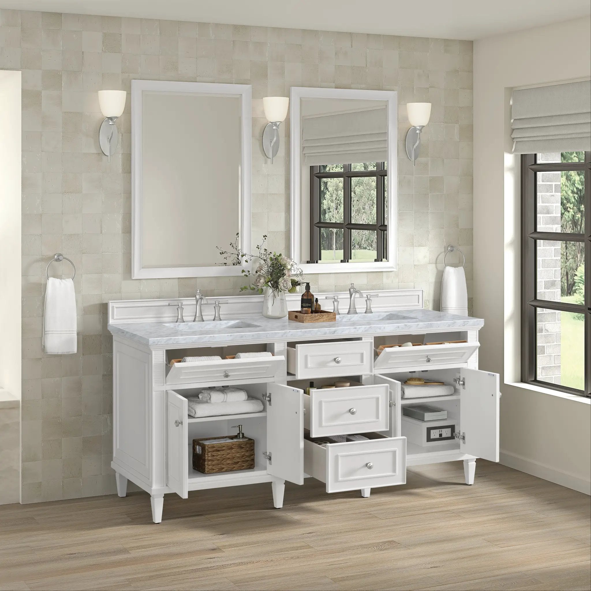 bright white vanity