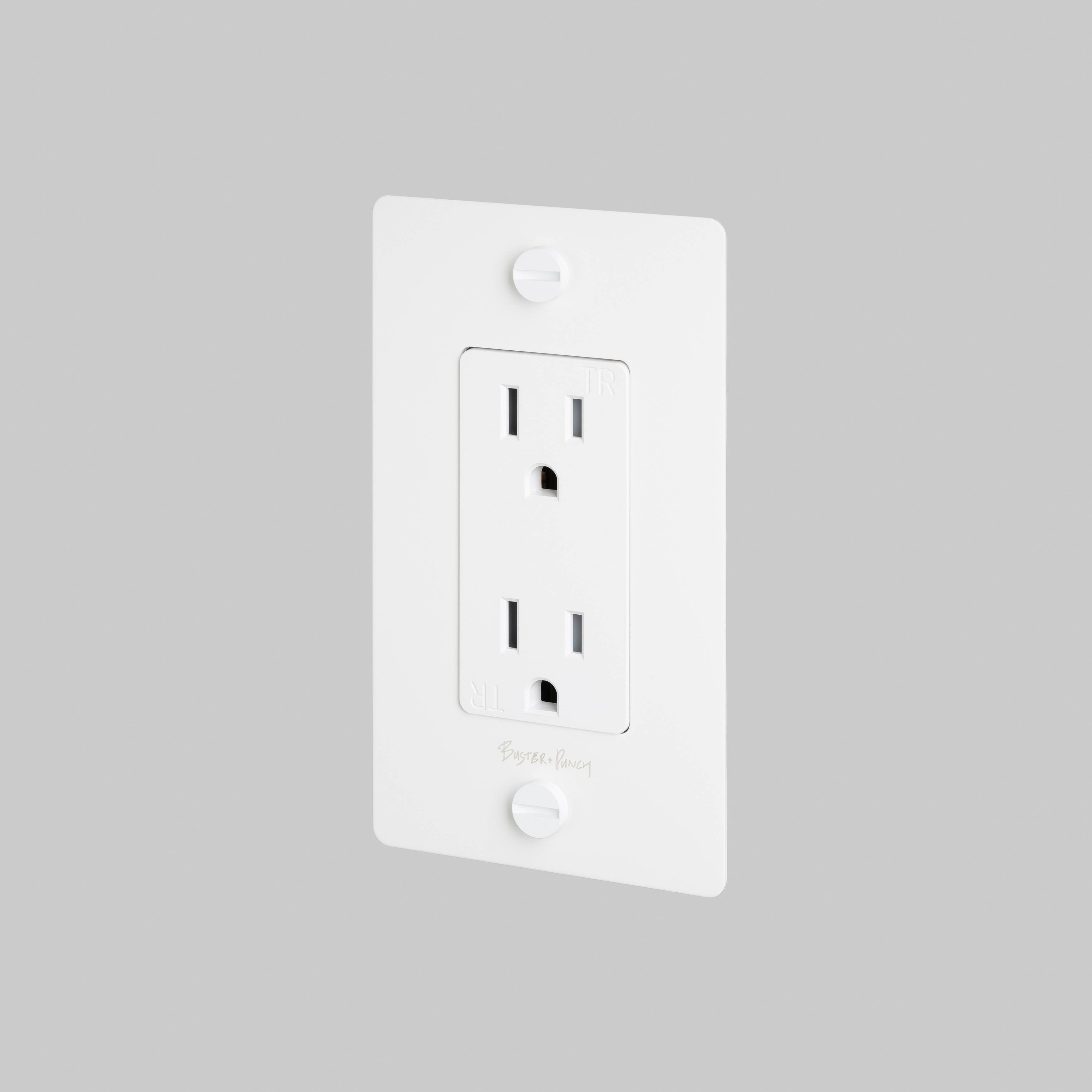 Buster + Punch 1G Duplex Outlet with Logo