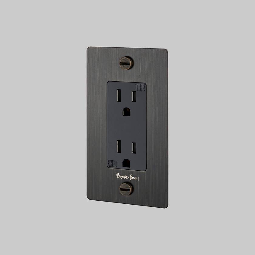 Buster + Punch 1G Duplex Outlet with Logo