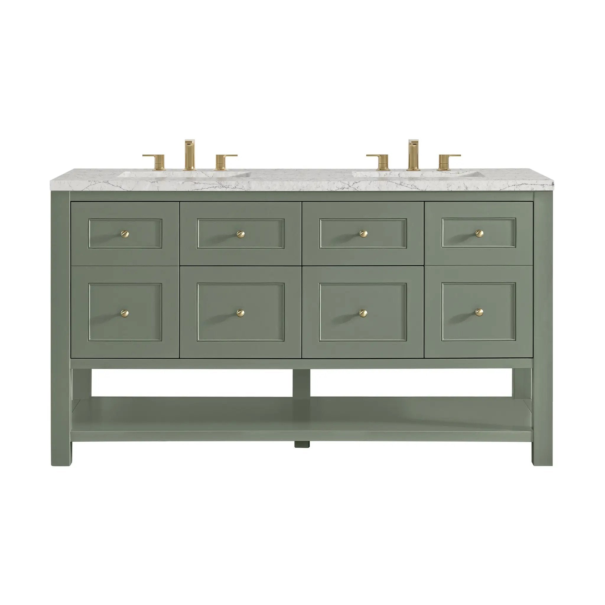 James Martin Breckenridge 60" Double Vanity Set - Smokey Celadon by James Martin Vanities