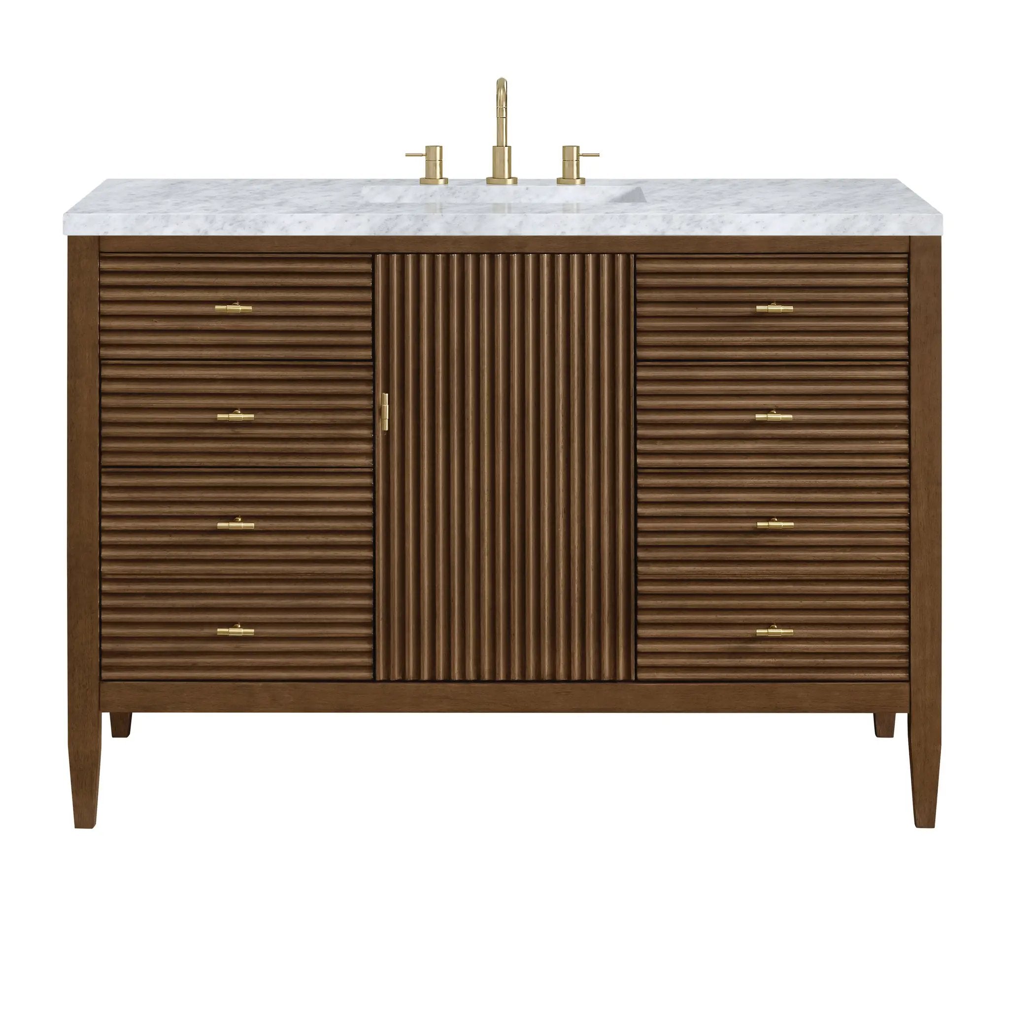 James Martin Myrrin 48" Single Vanity Set - Mid Century Walnut by James Martin Vanities