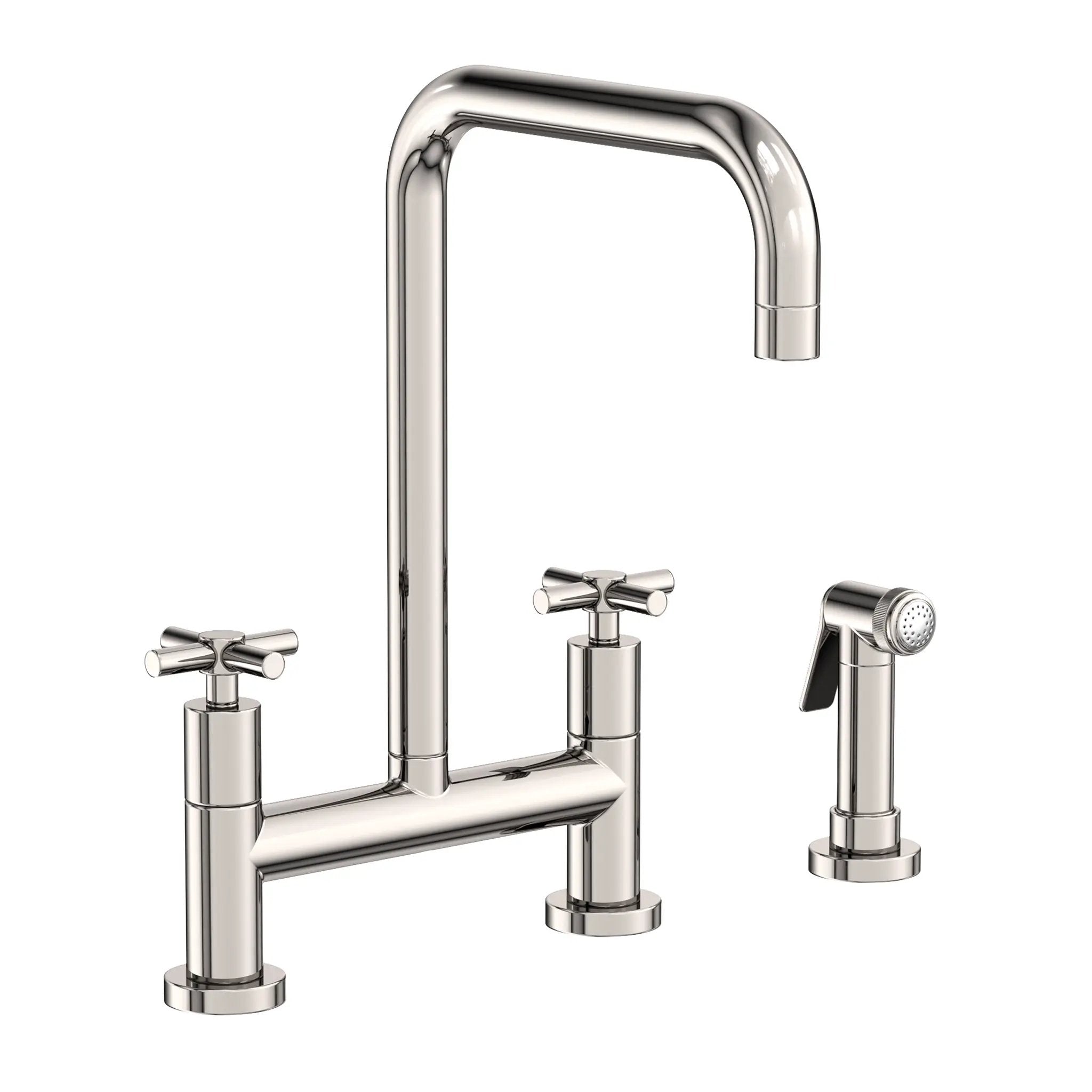 Newport Brass East Square Kitchen Bridge Faucet with Side Spray by Newport Brass