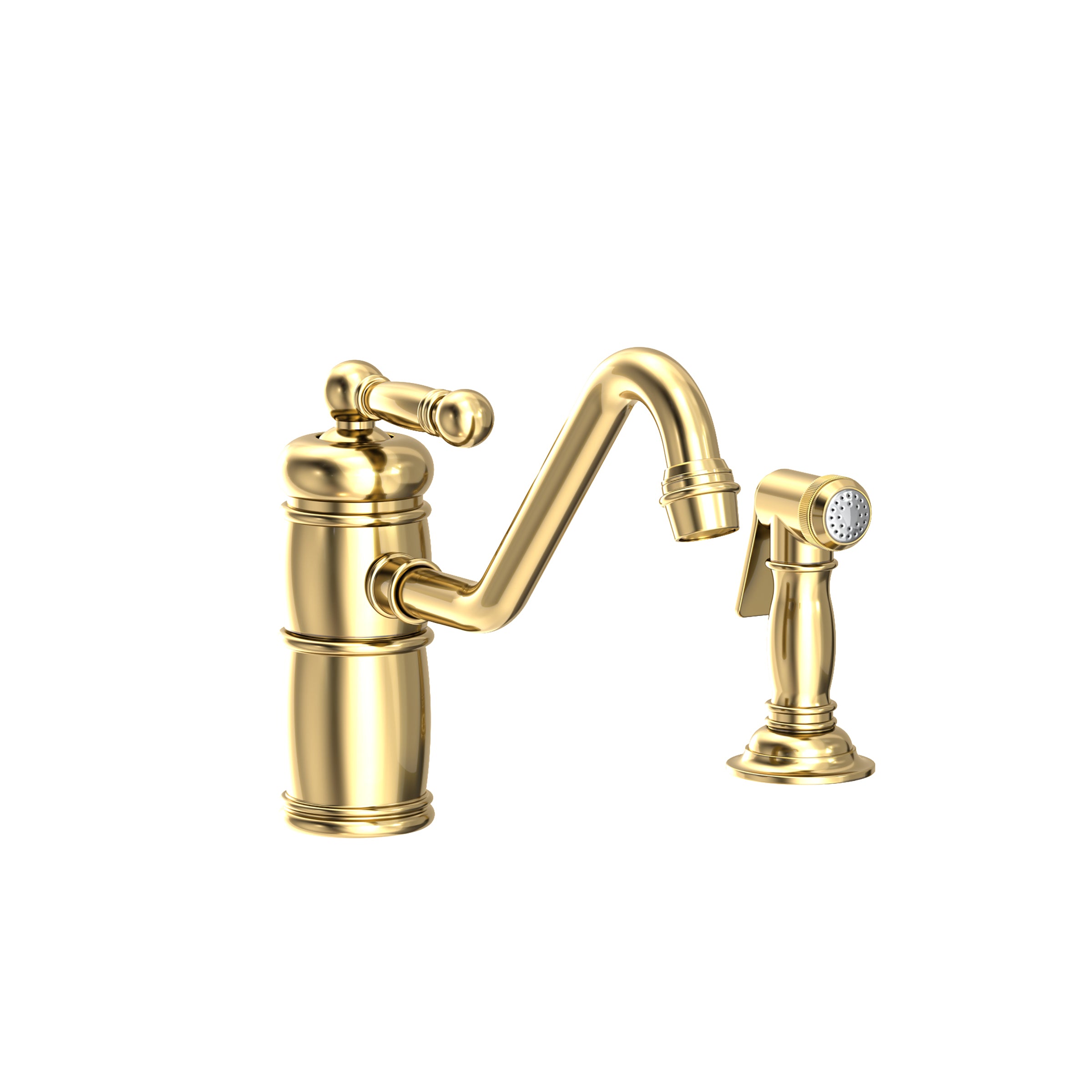 Newport Brass Satin Nickel Single Handle Swivel Kitchen Faucet at
