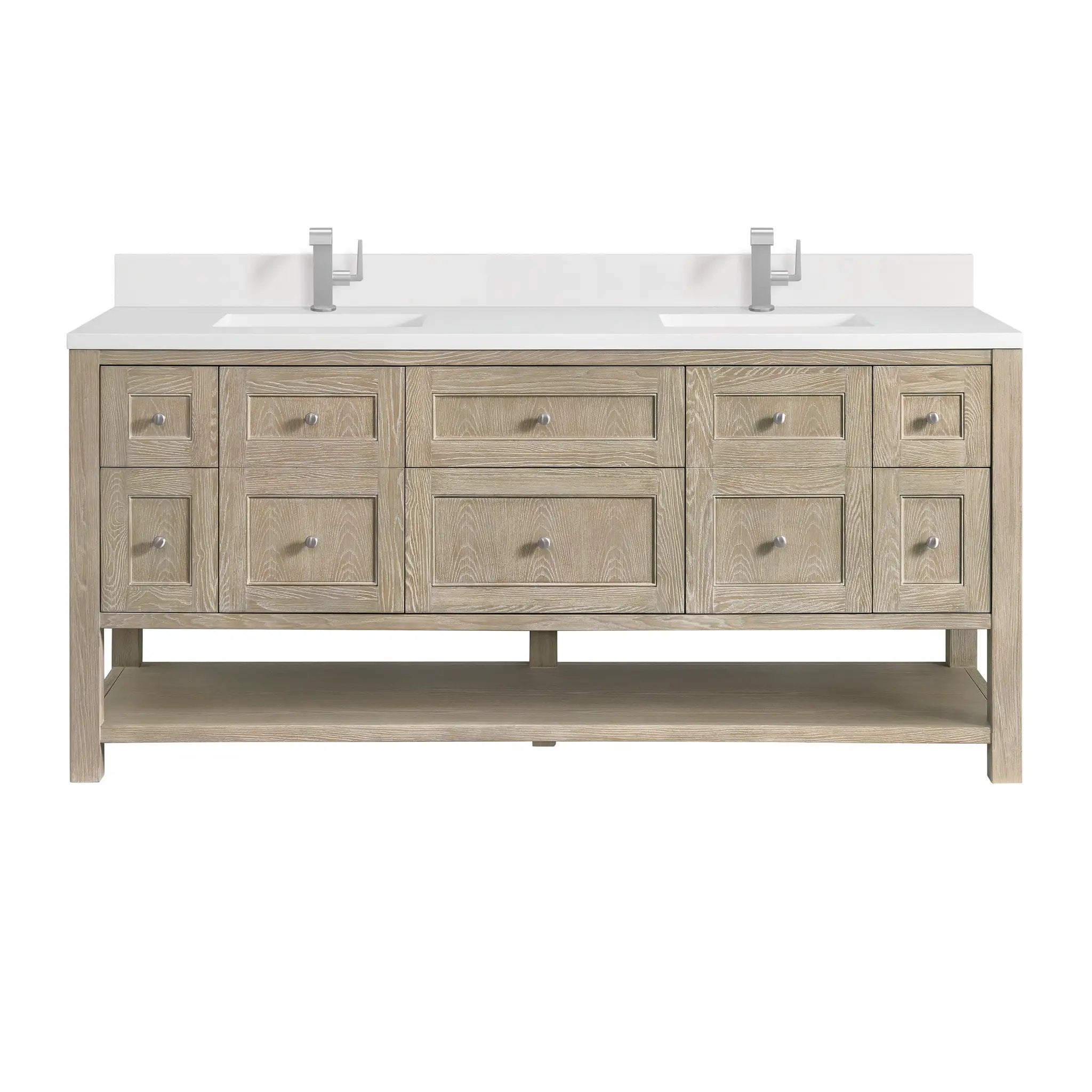 James Martin Breckenridge 72" Double Vanity Set - Whitewashed Oak by James Martin Vanities