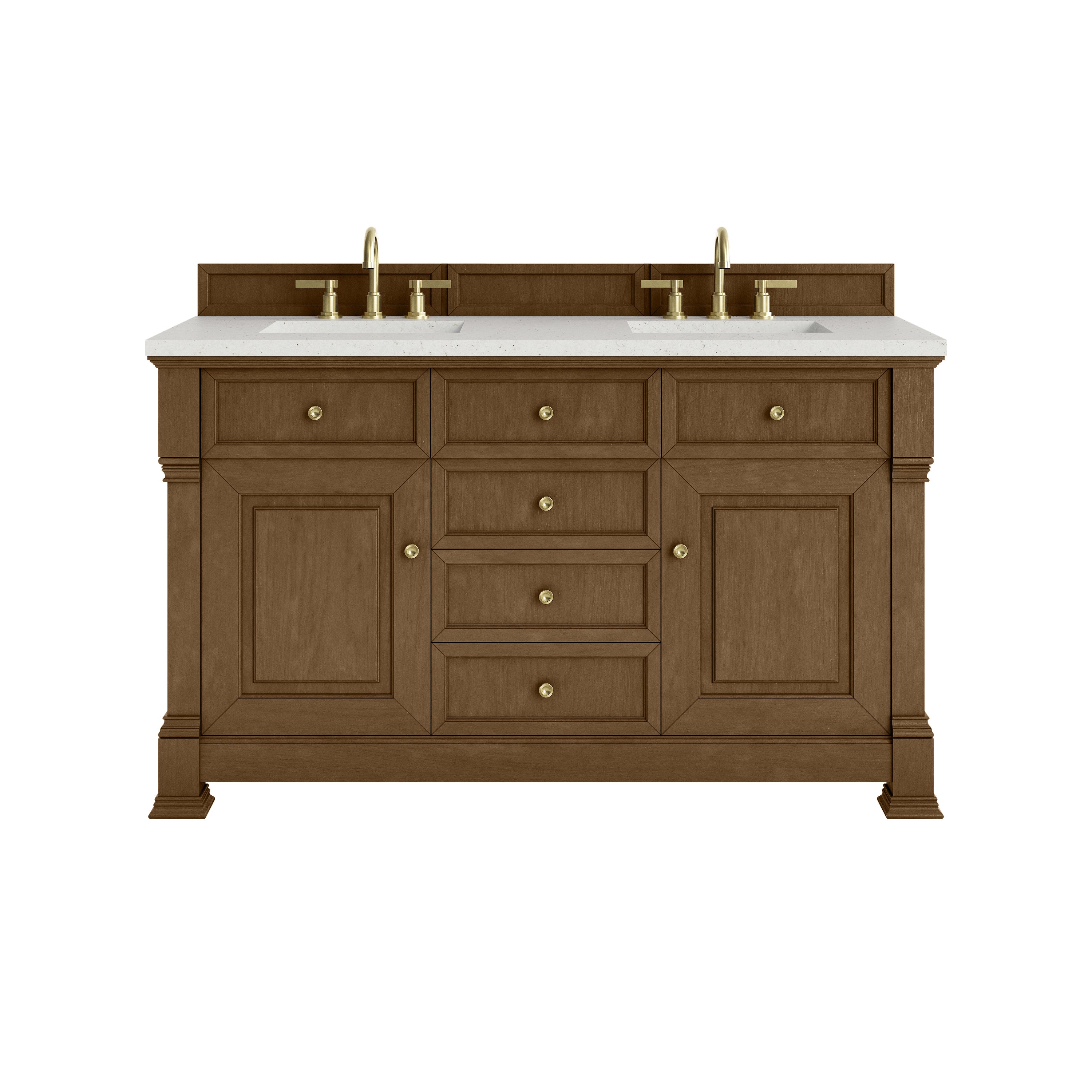 James Martin Brookfield 60" Double Vanity Set - Honey Oak by James Martin Vanities