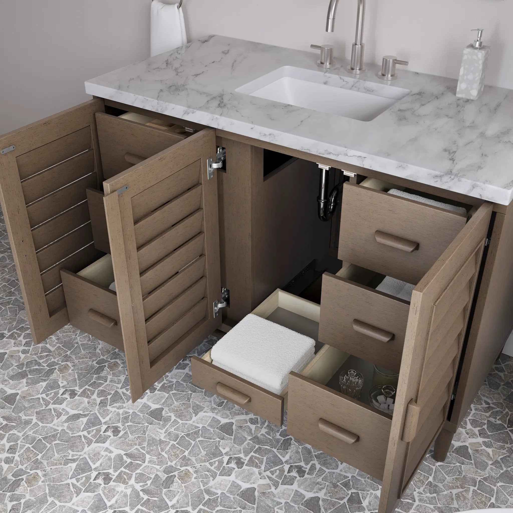 whitewashed walnut vanity