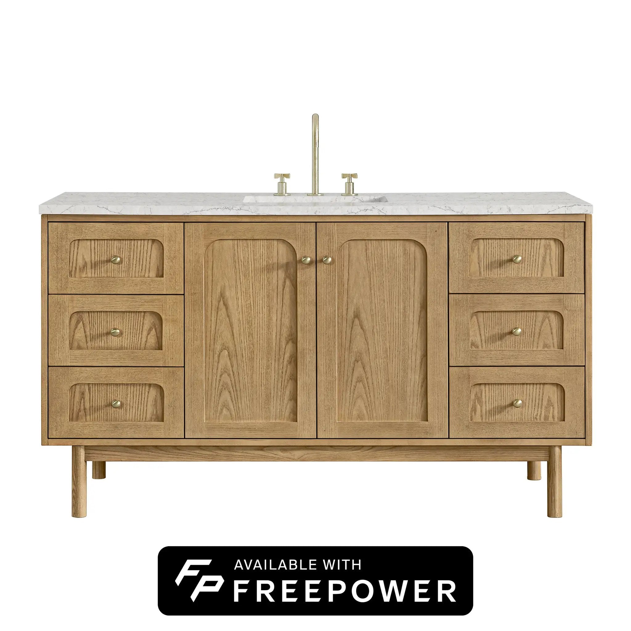 James Martin Laurent 60" Single Vanity Set - Light Natural Oak by James Martin Vanities