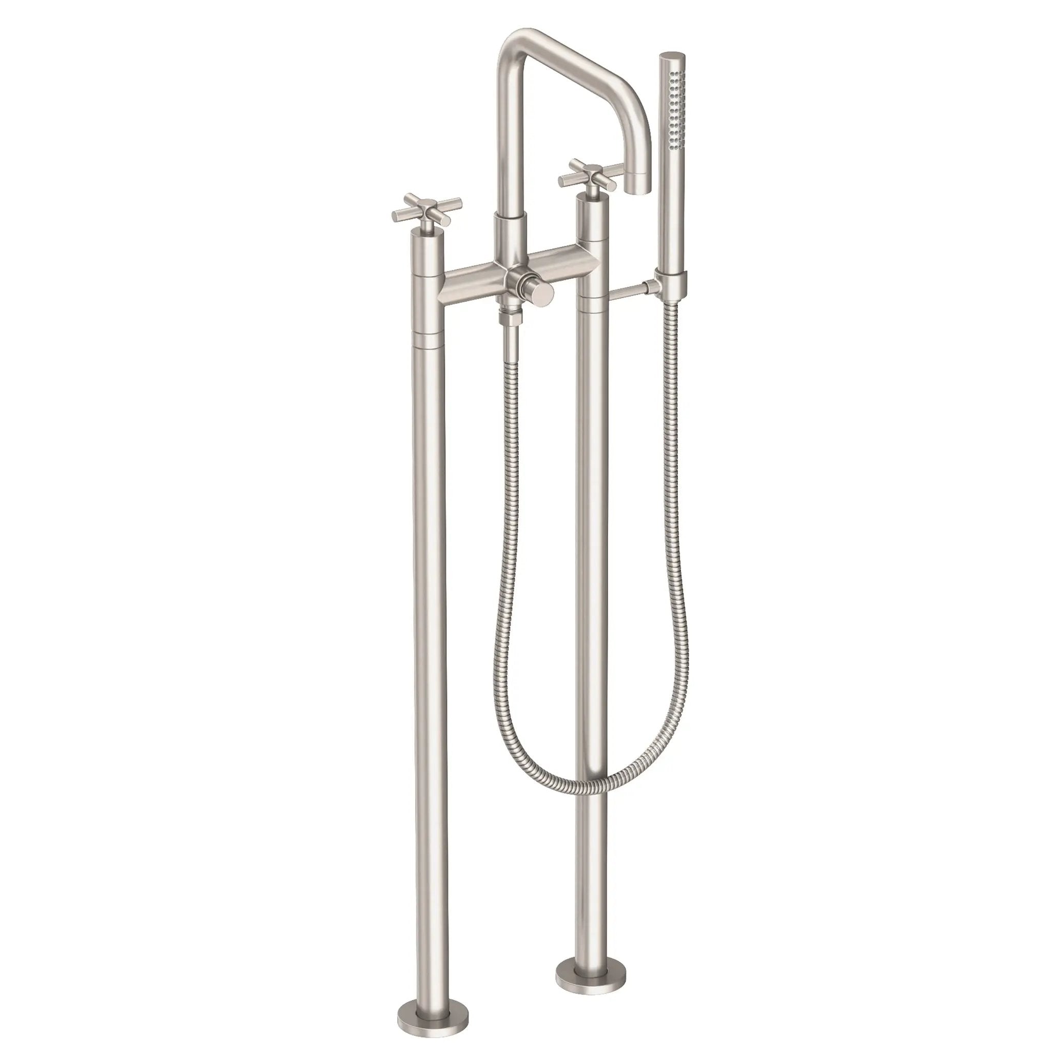 Newport Brass East Square Exposed Tub & Hand Shower Set w/Risers by Newport Brass