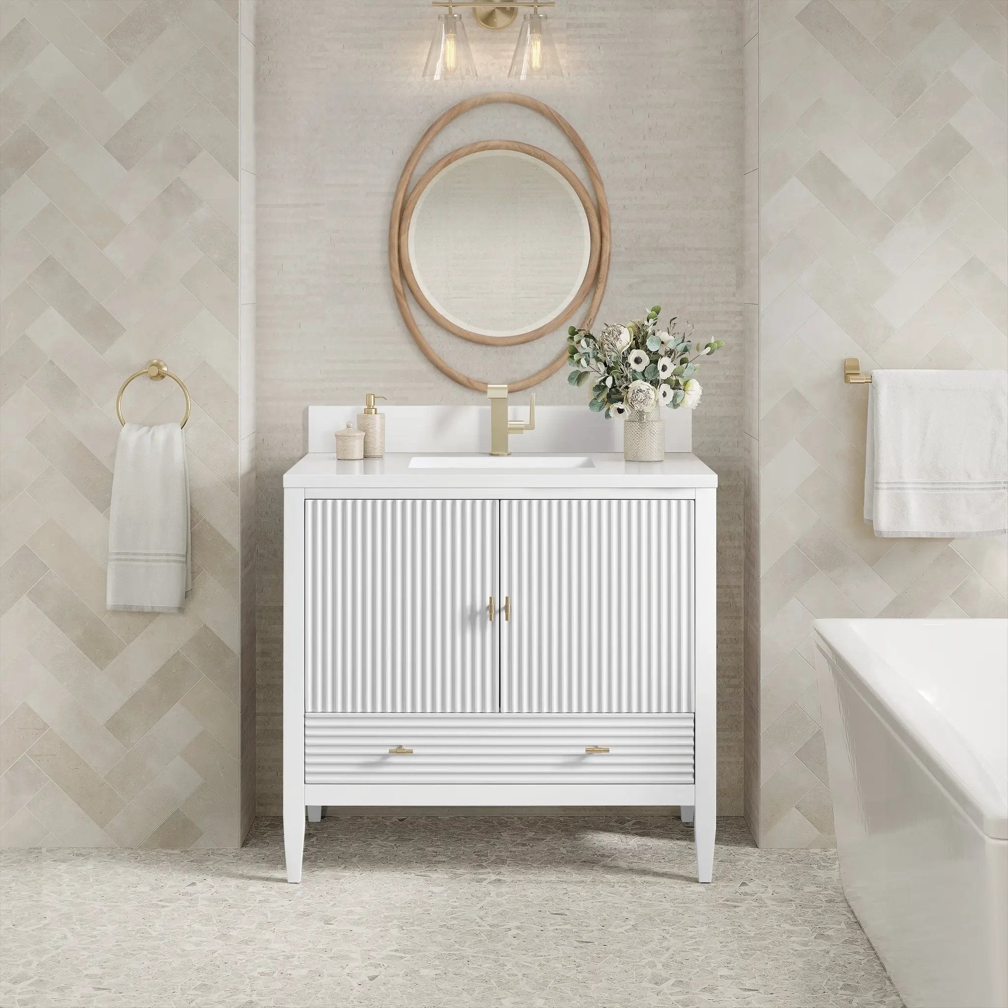 bright white vanity