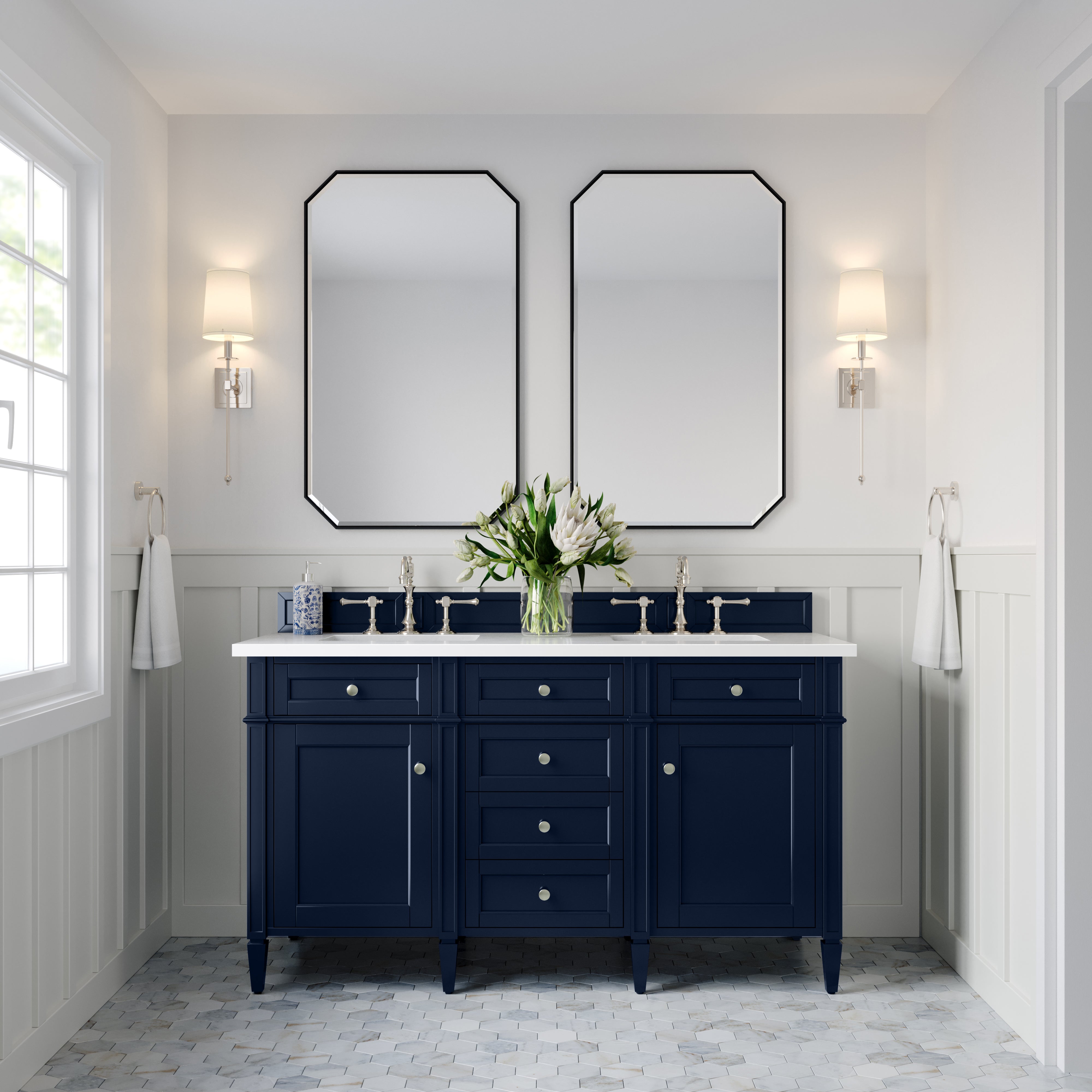 James Martin Vanities Brittany 60" Double Vanity - Victory Blue
