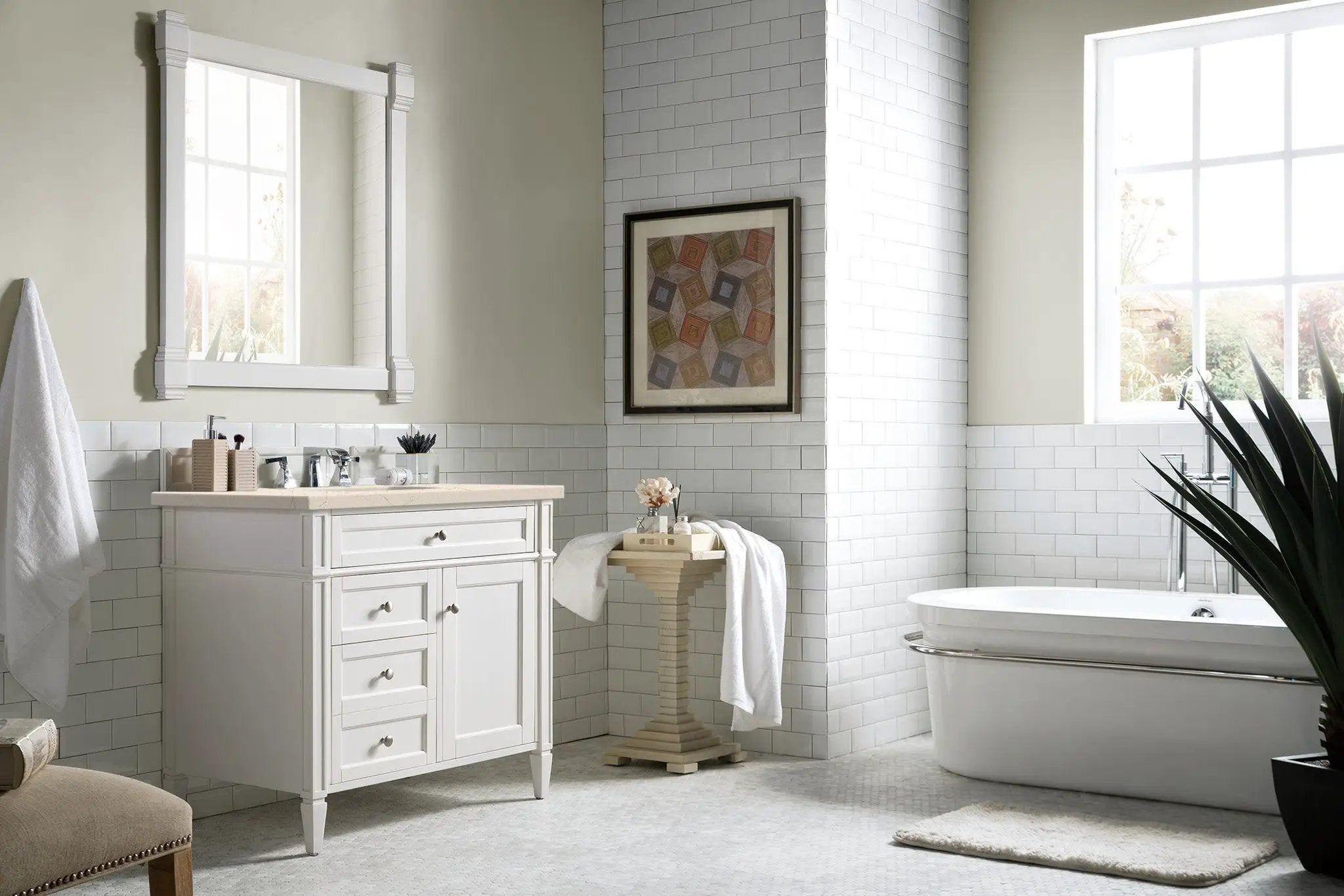 bright white vanity