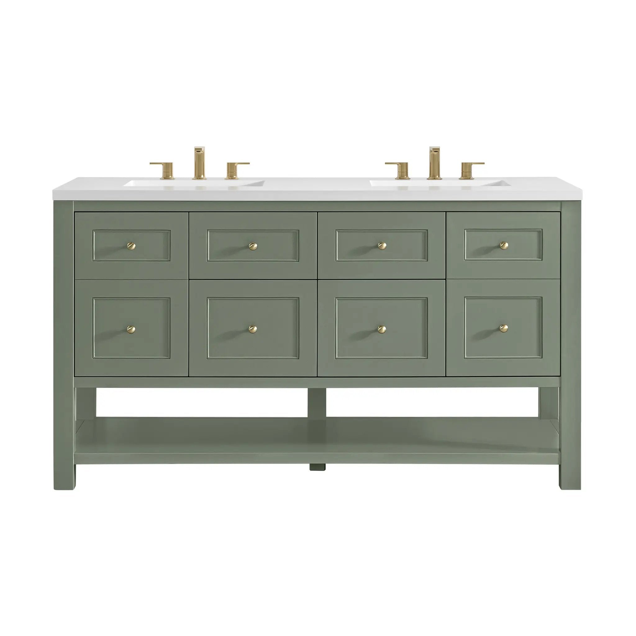 James Martin Breckenridge 60" Double Vanity Set - Smokey Celadon by James Martin Vanities