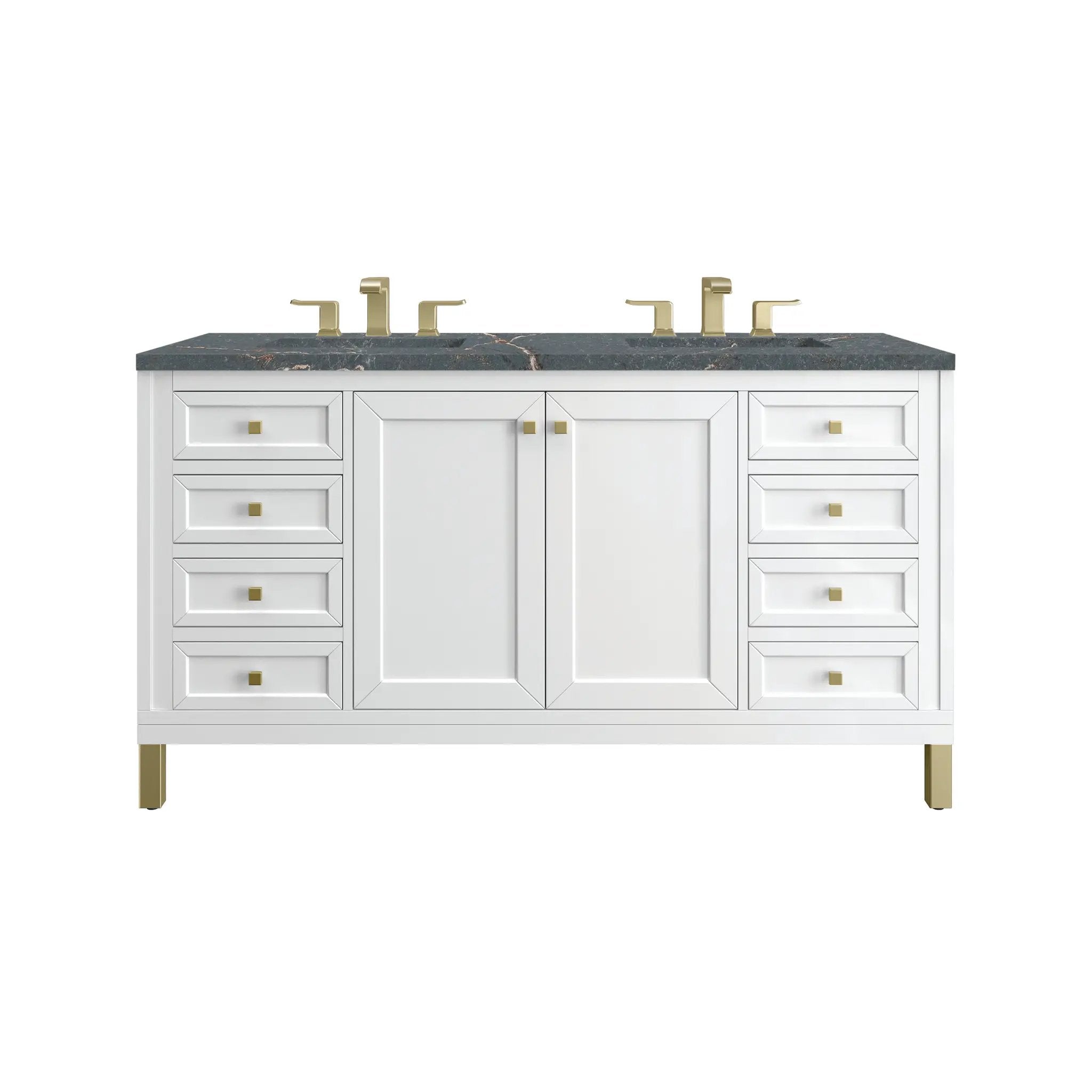 James Martin Chicago 60" Double Vanity Set - Glossy White by James Martin Vanities