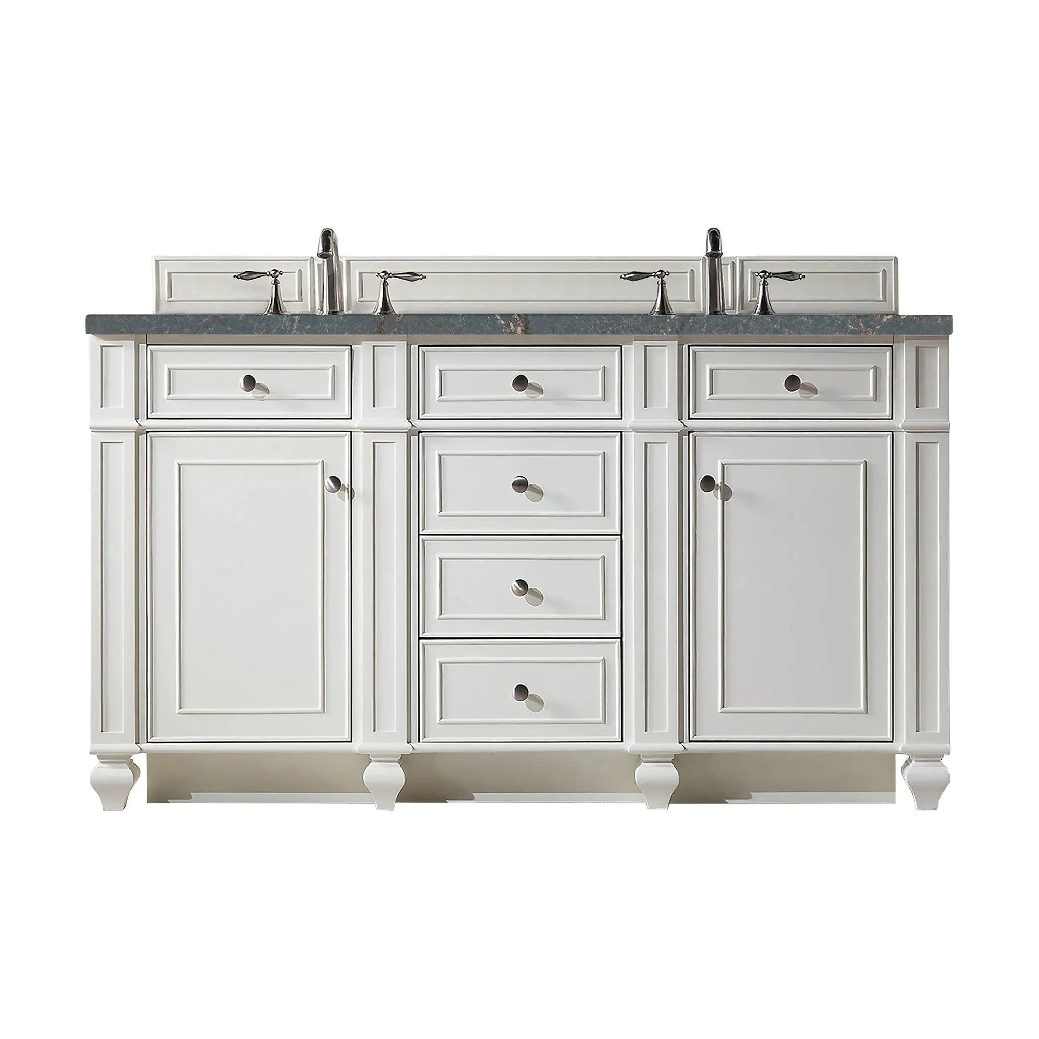 James Martin Bristol 60" Double Vanity Set - Bright White by James Martin Vanities