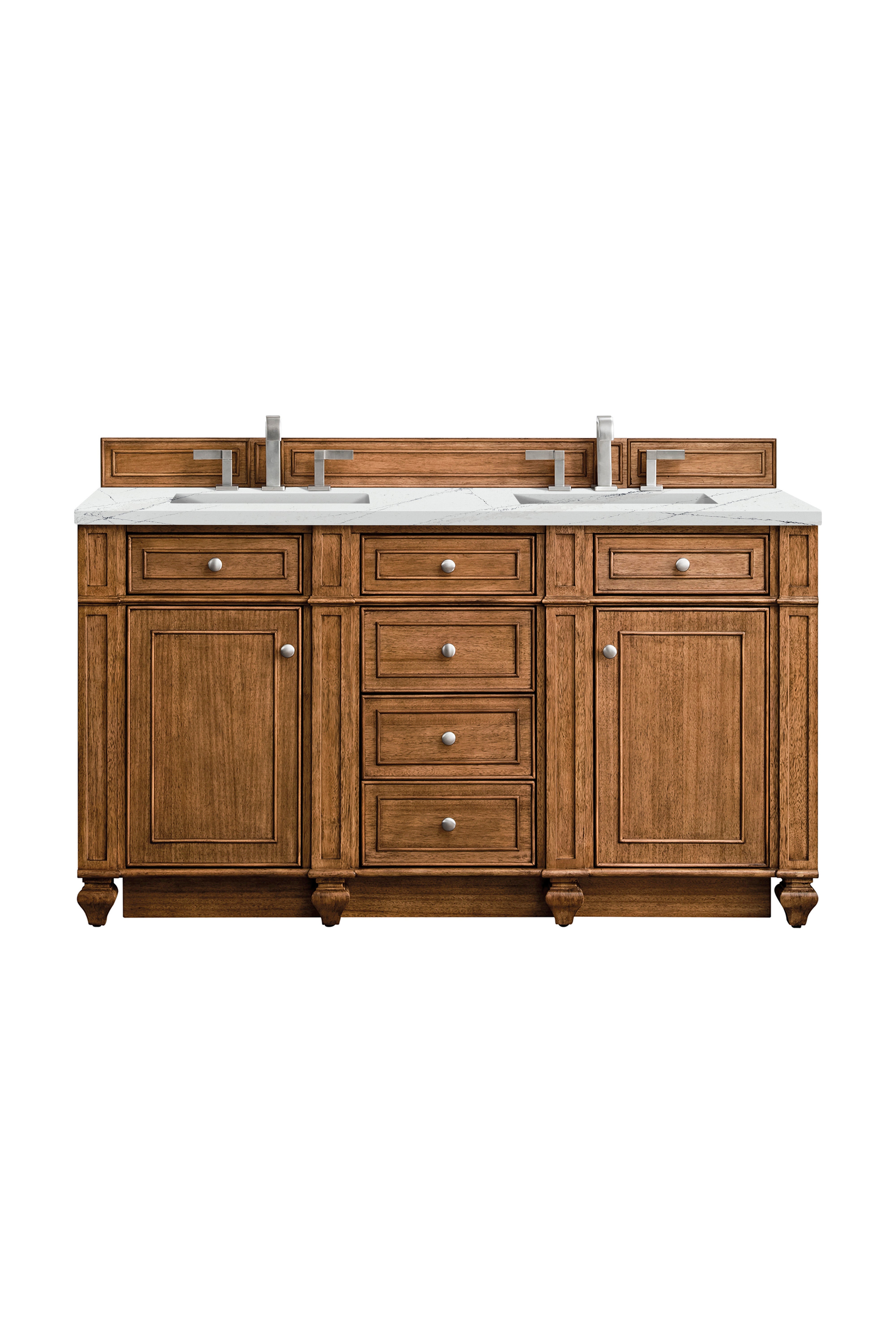James Martin Vanities Bristol 60" Double Vanity - Saddle Brown