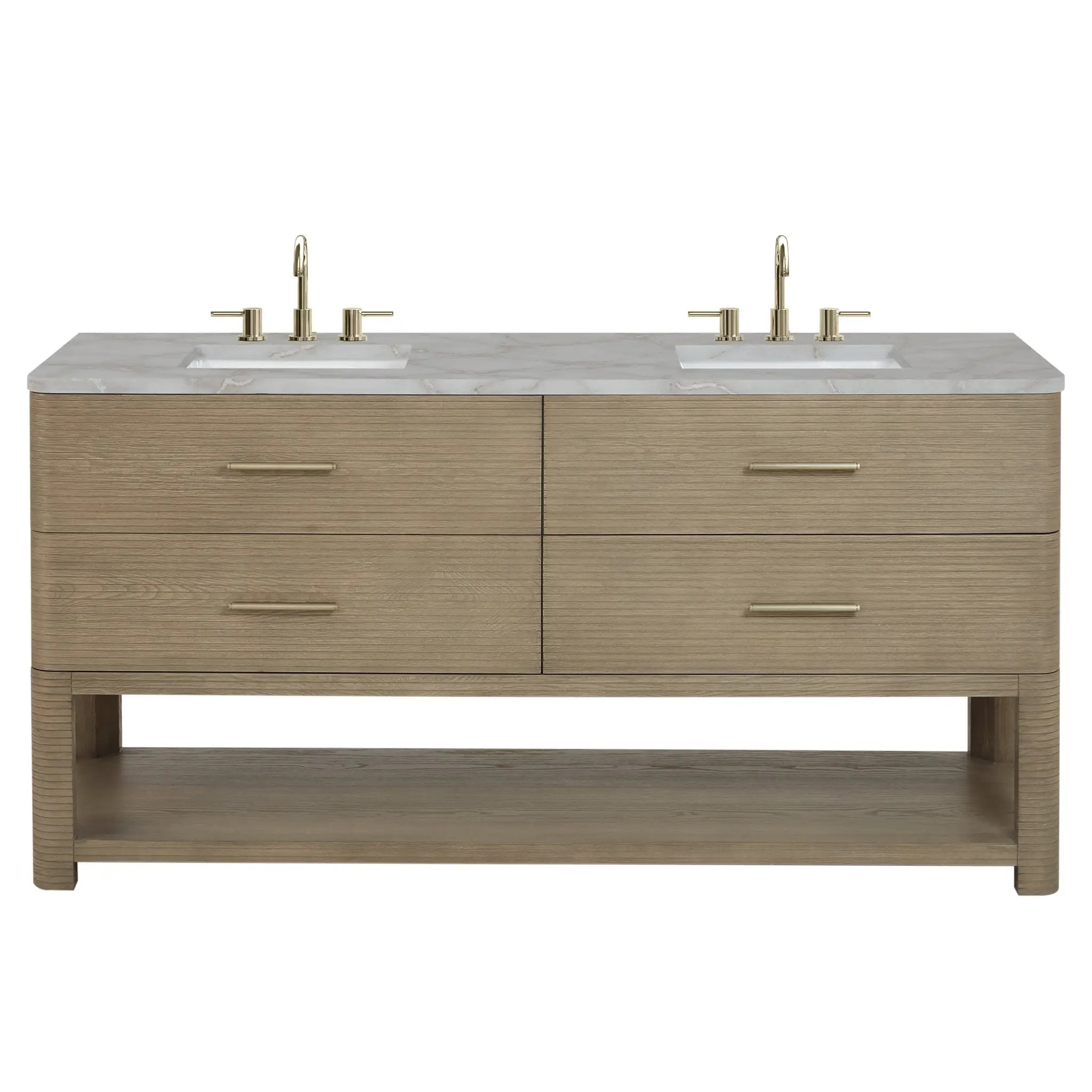 James Martin Lucian 72" Double Vanity Set - Pebble Oak by James Martin Vanities