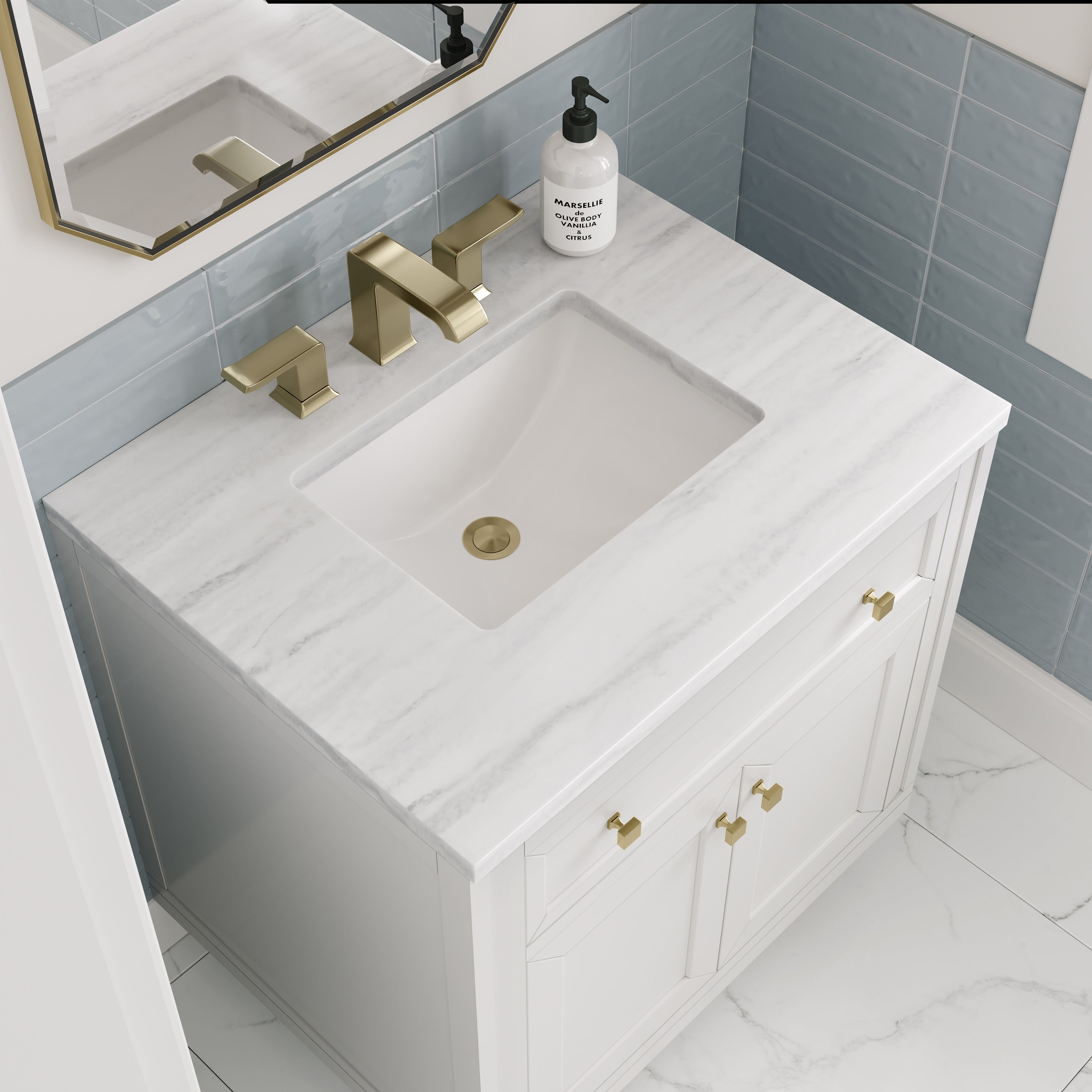 arctic fall solid surface top vanity