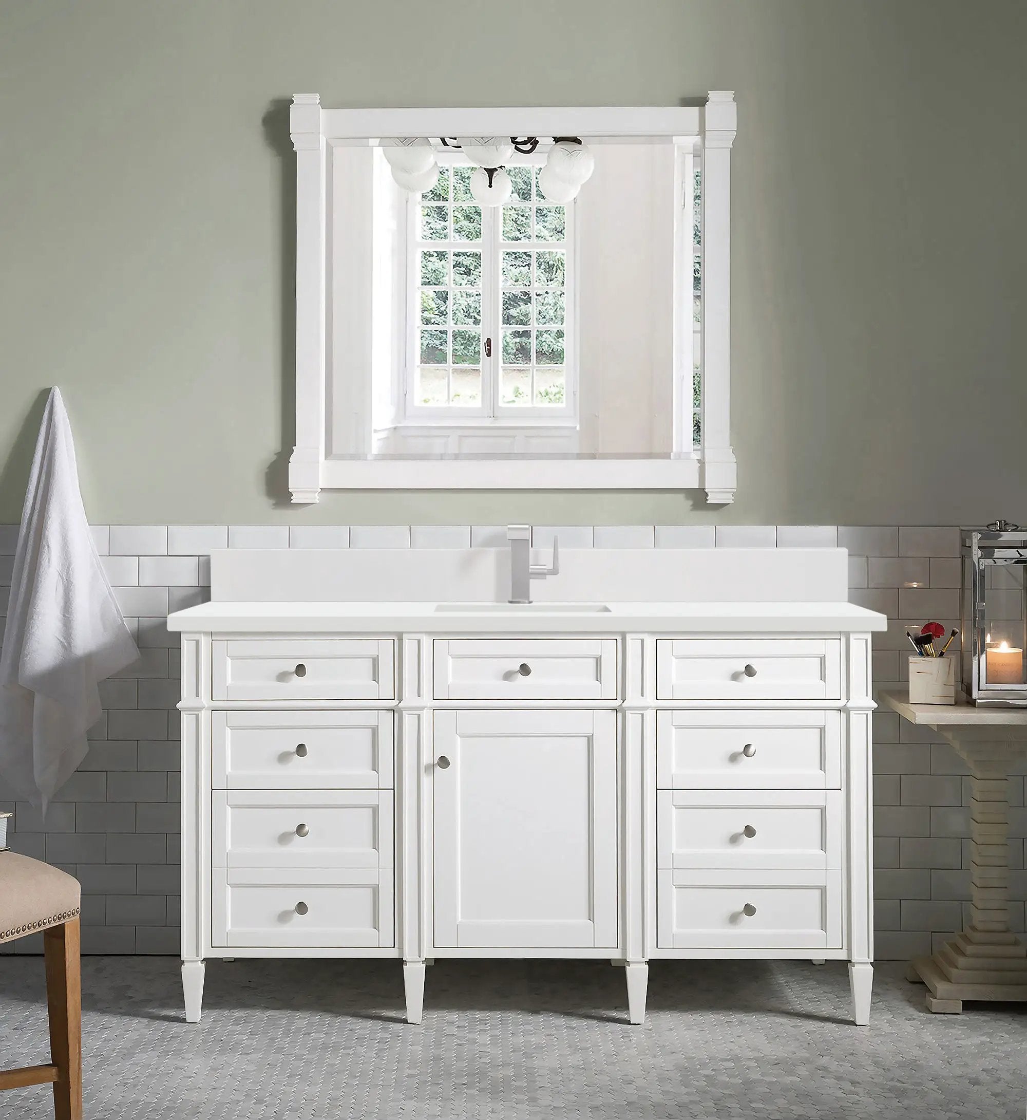 bright white vanity