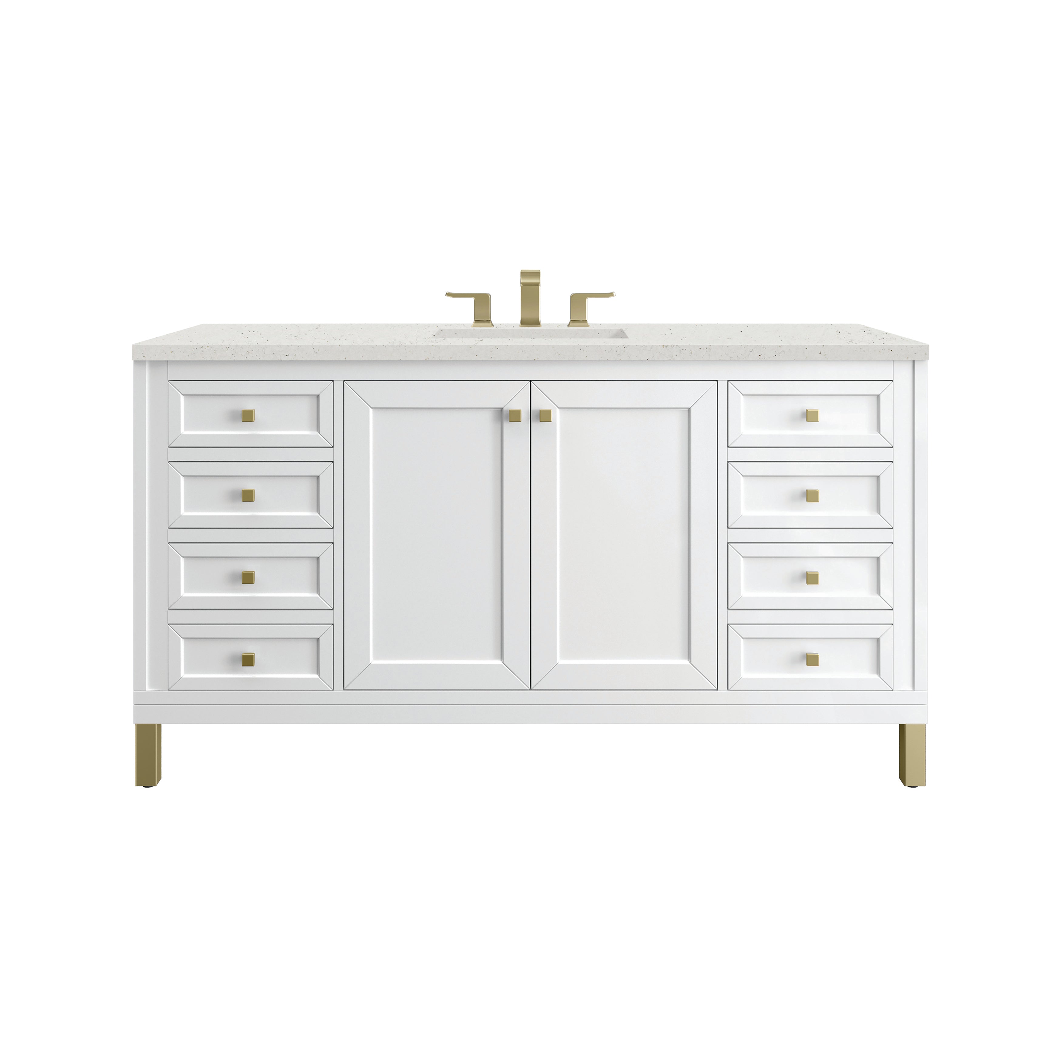 James Martin Vanities Chicago 60" Single Vanity - Glossy White